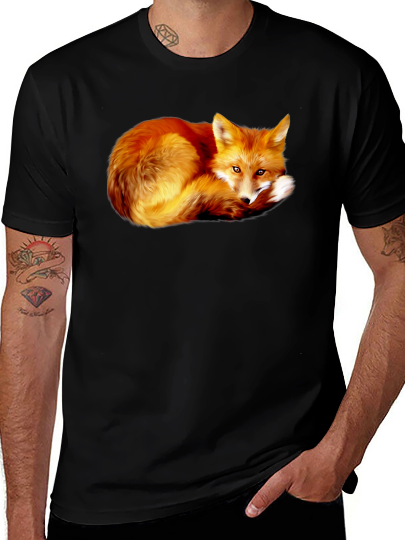 Variant 2 of Fox Graphic Black T-Shirt