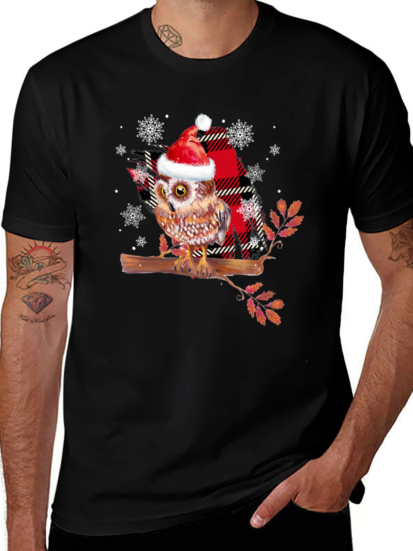 Variant 26 of Festive Owl T-Shirt - Holiday Cheer!