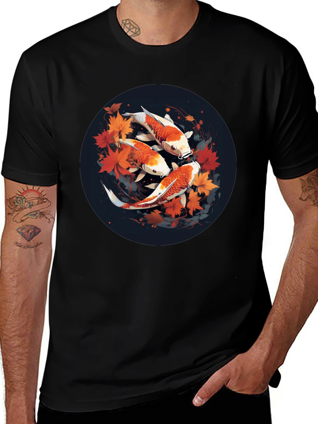 Koi Fish Graphic Tee - Stylish Casual Comfort