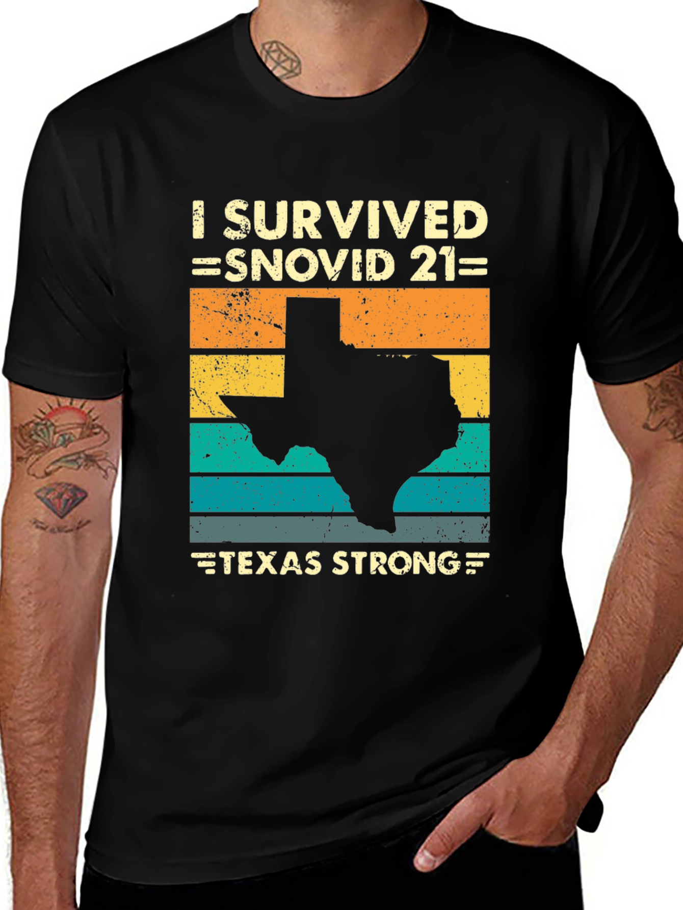 I Survived Snovid 21' Texas Strong T-Shirt