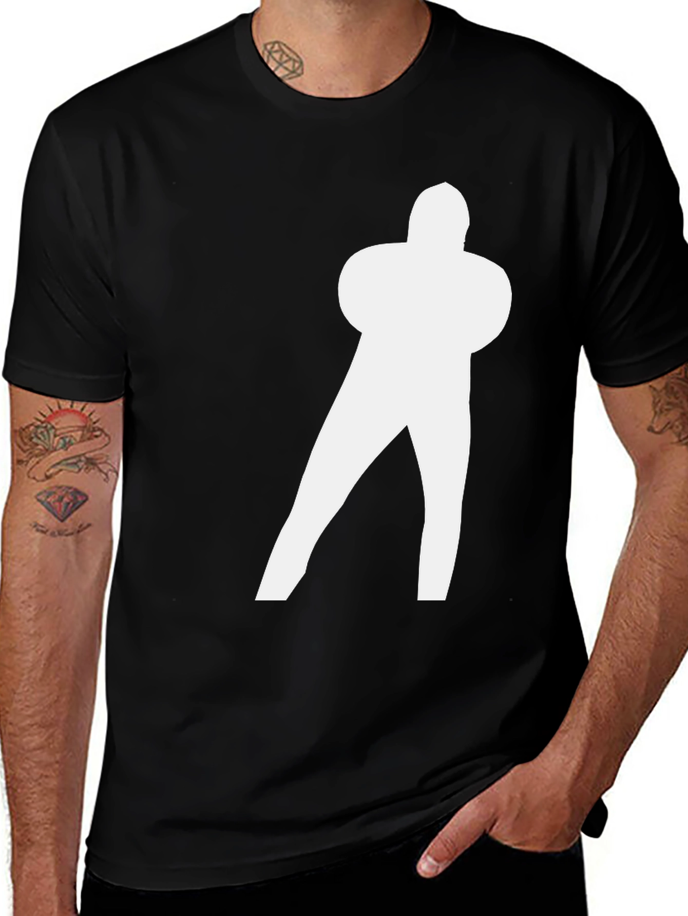 Variant 28 of Figure Skater Silhouette Black T-Shirt