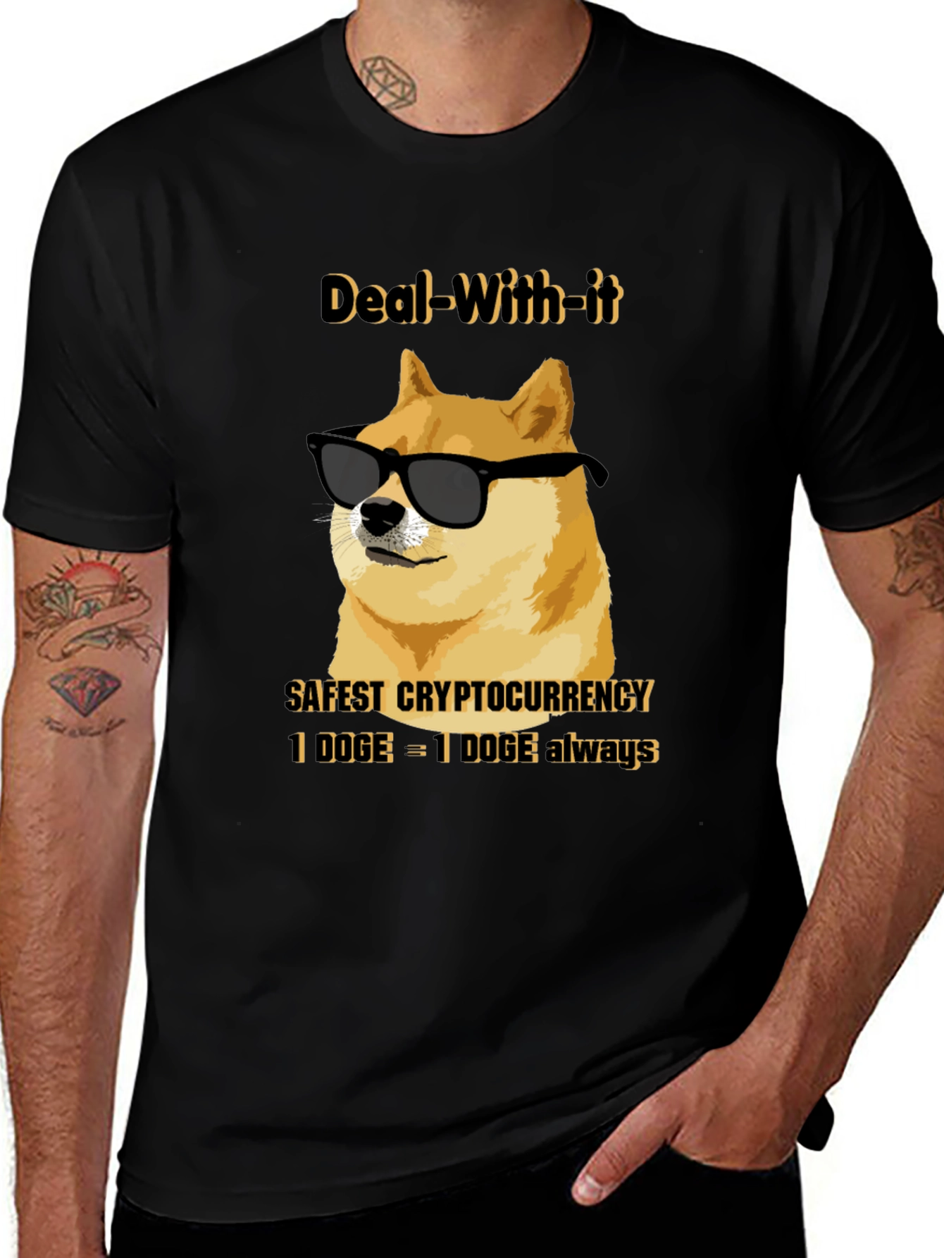 Deal With It Doge T-Shirt - Crypto Humor