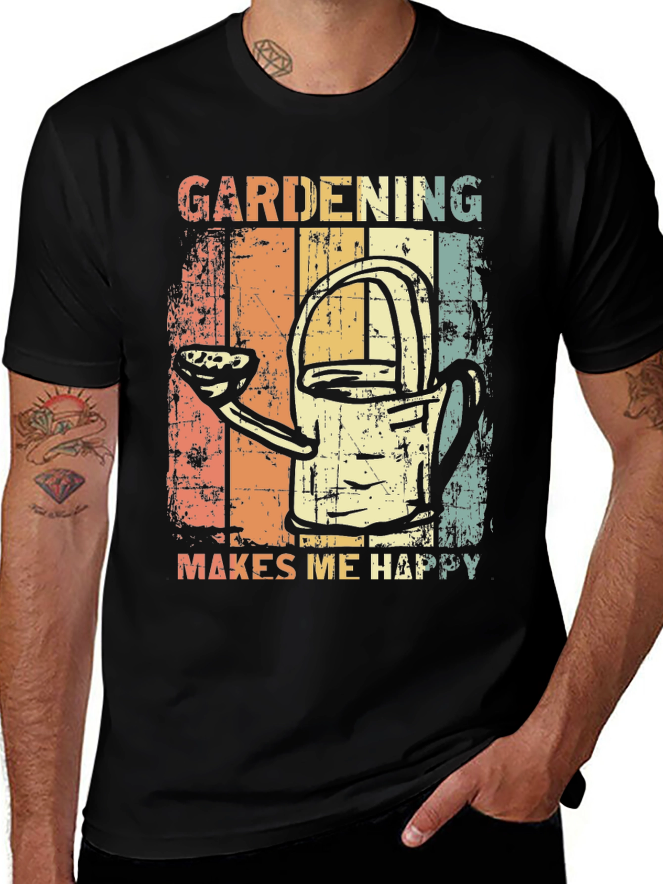 Variant 15 of Gardening Makes Me Happy Retro T-Shirt