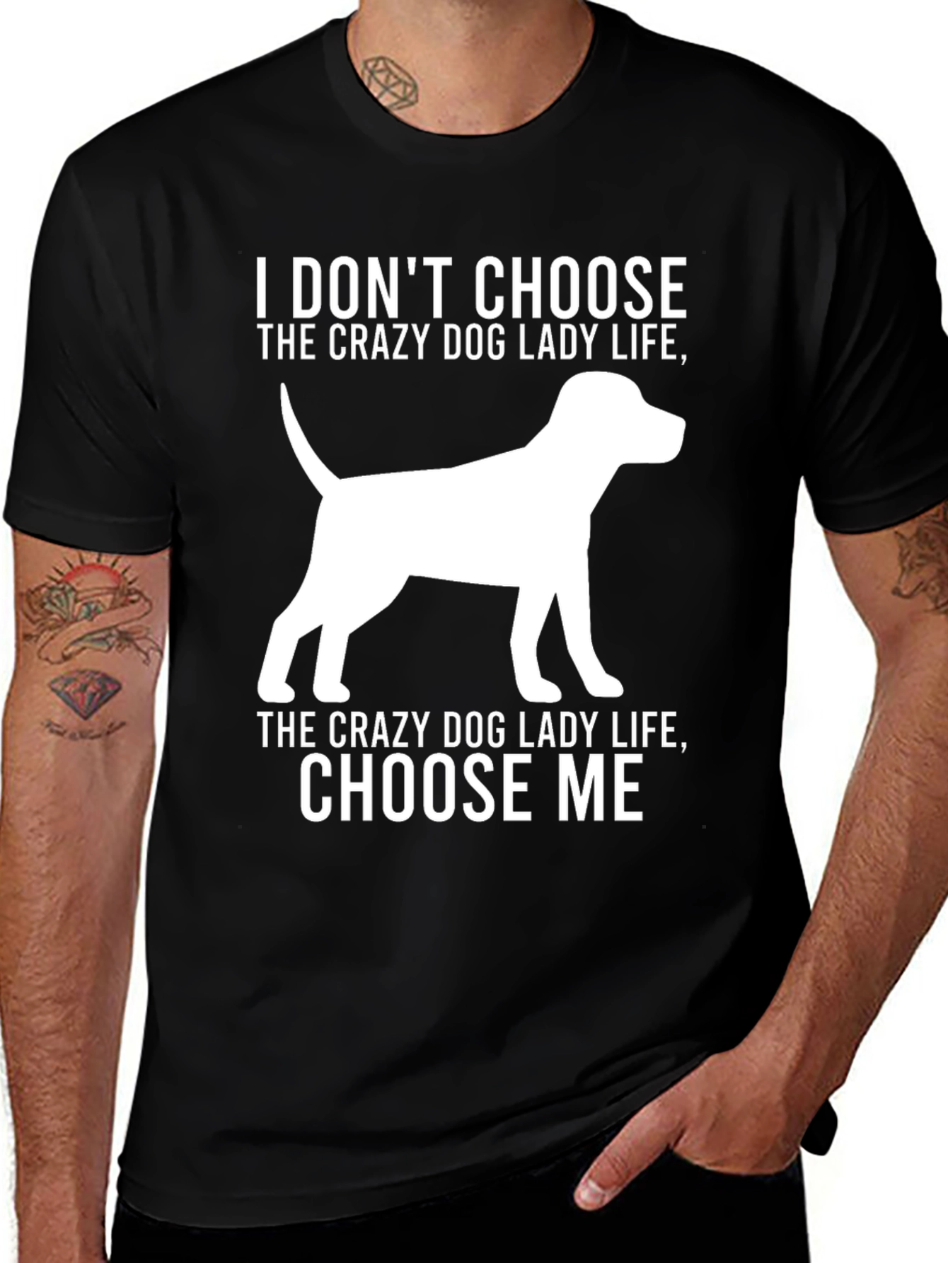 Variant 15 of Crazy Dog Lady Life Black T-Shirt