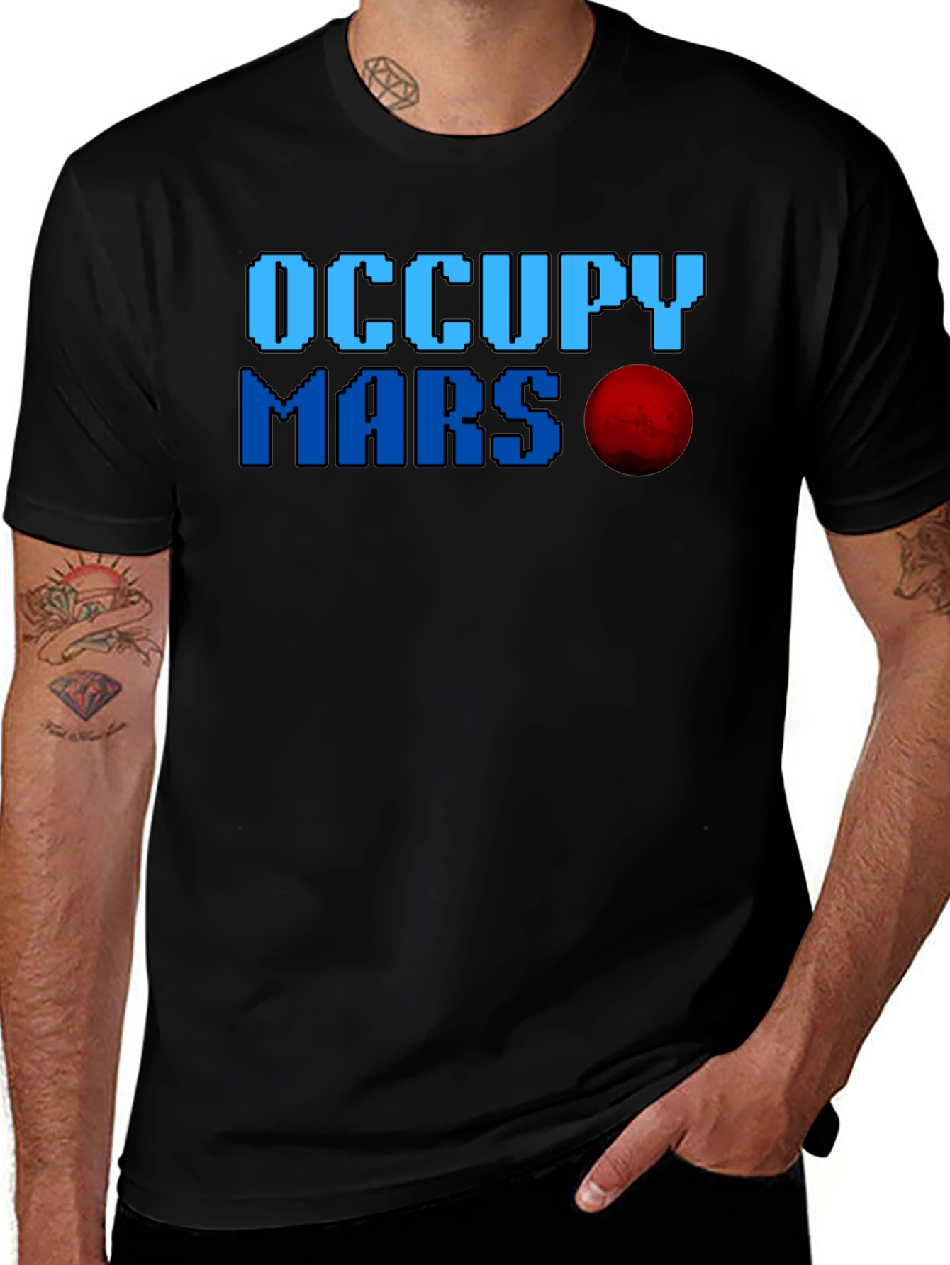Occupy Mars Graphic Tee - Gamer Space T-Shirt