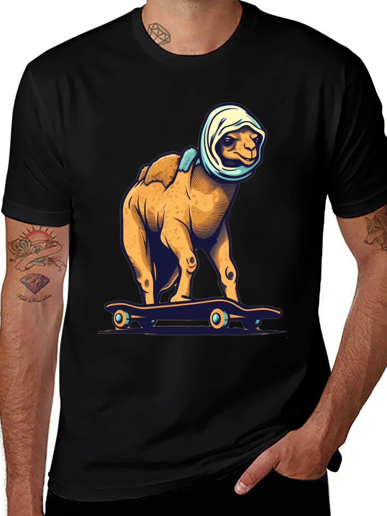 Variant 27 of Skateboarding Camel Graphic Tee