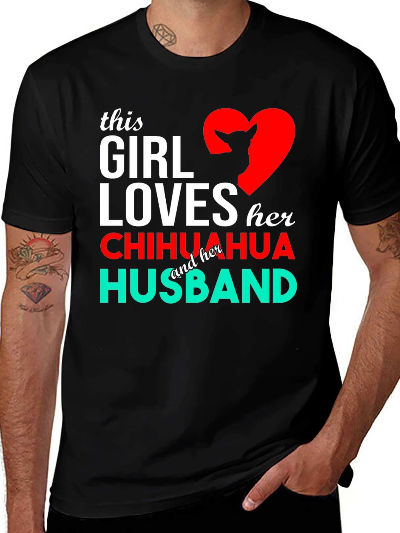 Variant 26 of Girl Loves Chihuahua Husband Graphic Tee
