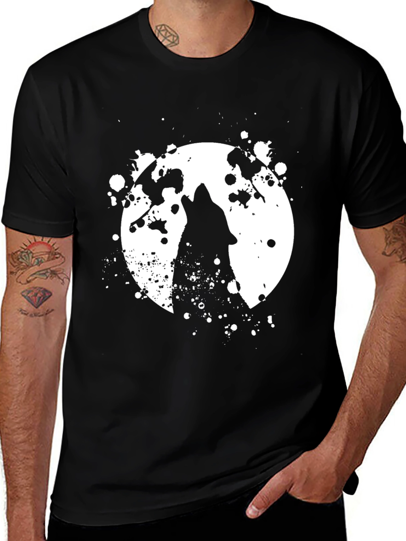 Variant 4 of Wolf Moon Black T-Shirt