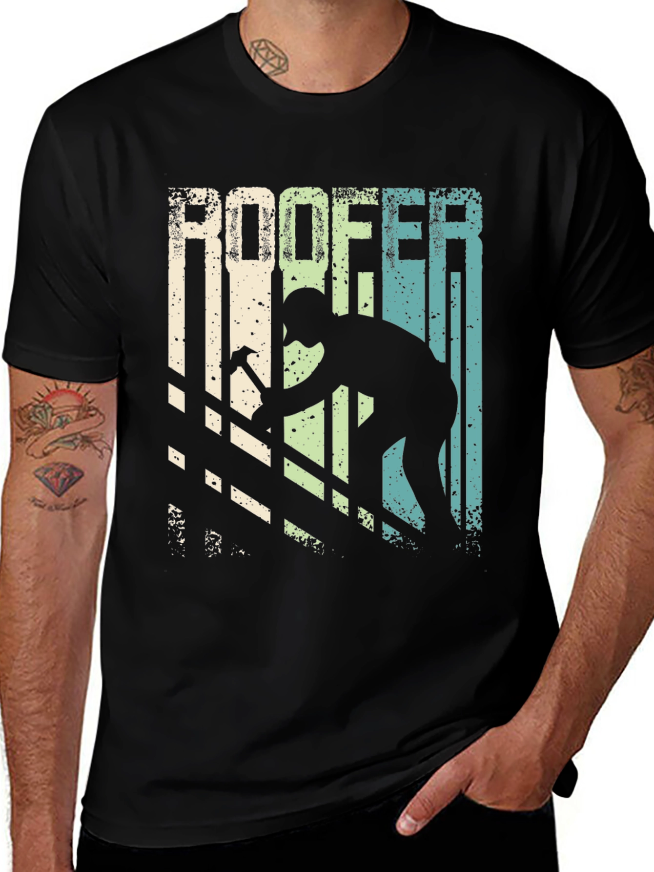Variant 24 of Roofer T-Shirt Vintage Design