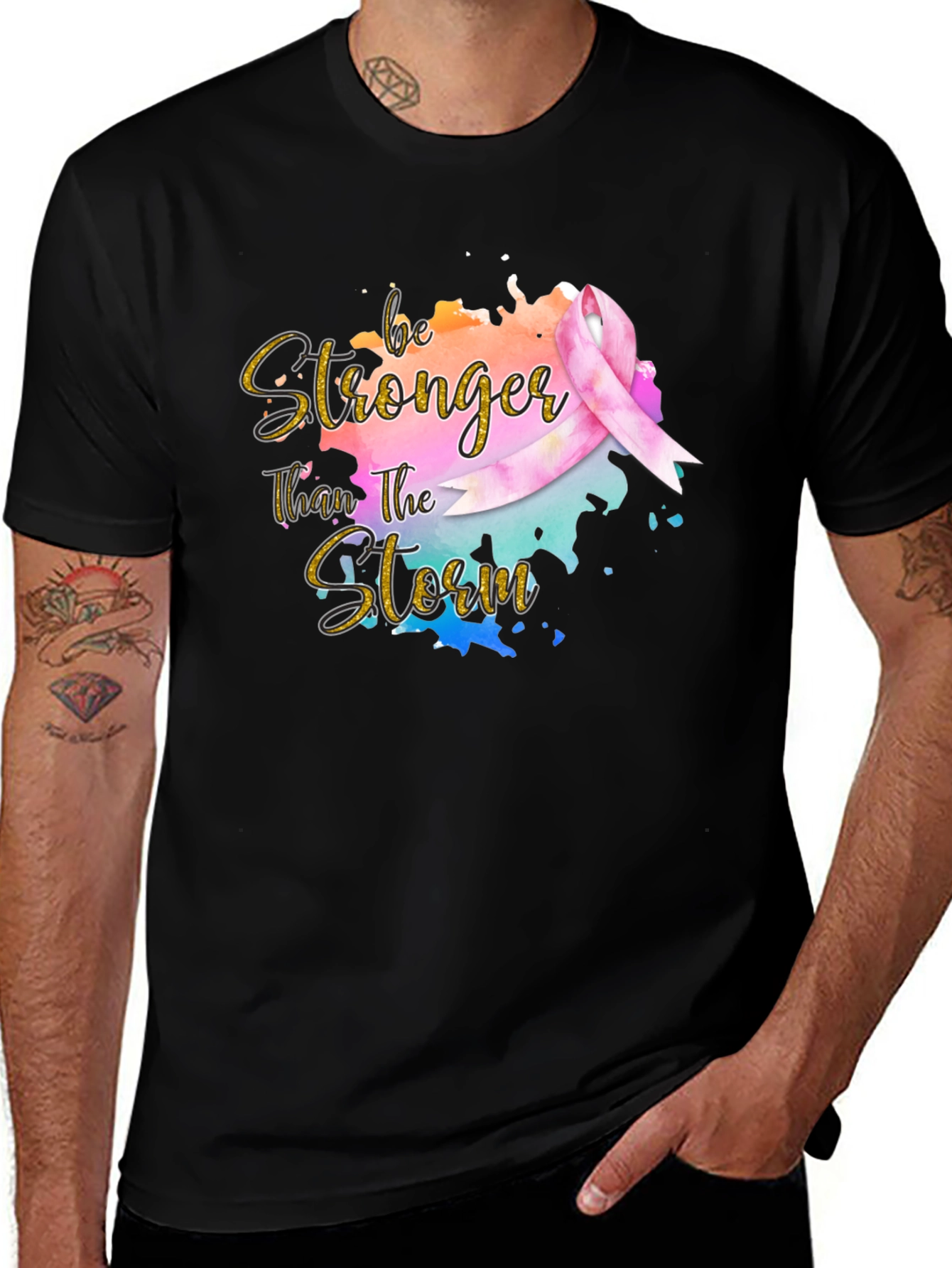 Variant 20 of Be Stronger Than The Storm Ribbon T-Shirt