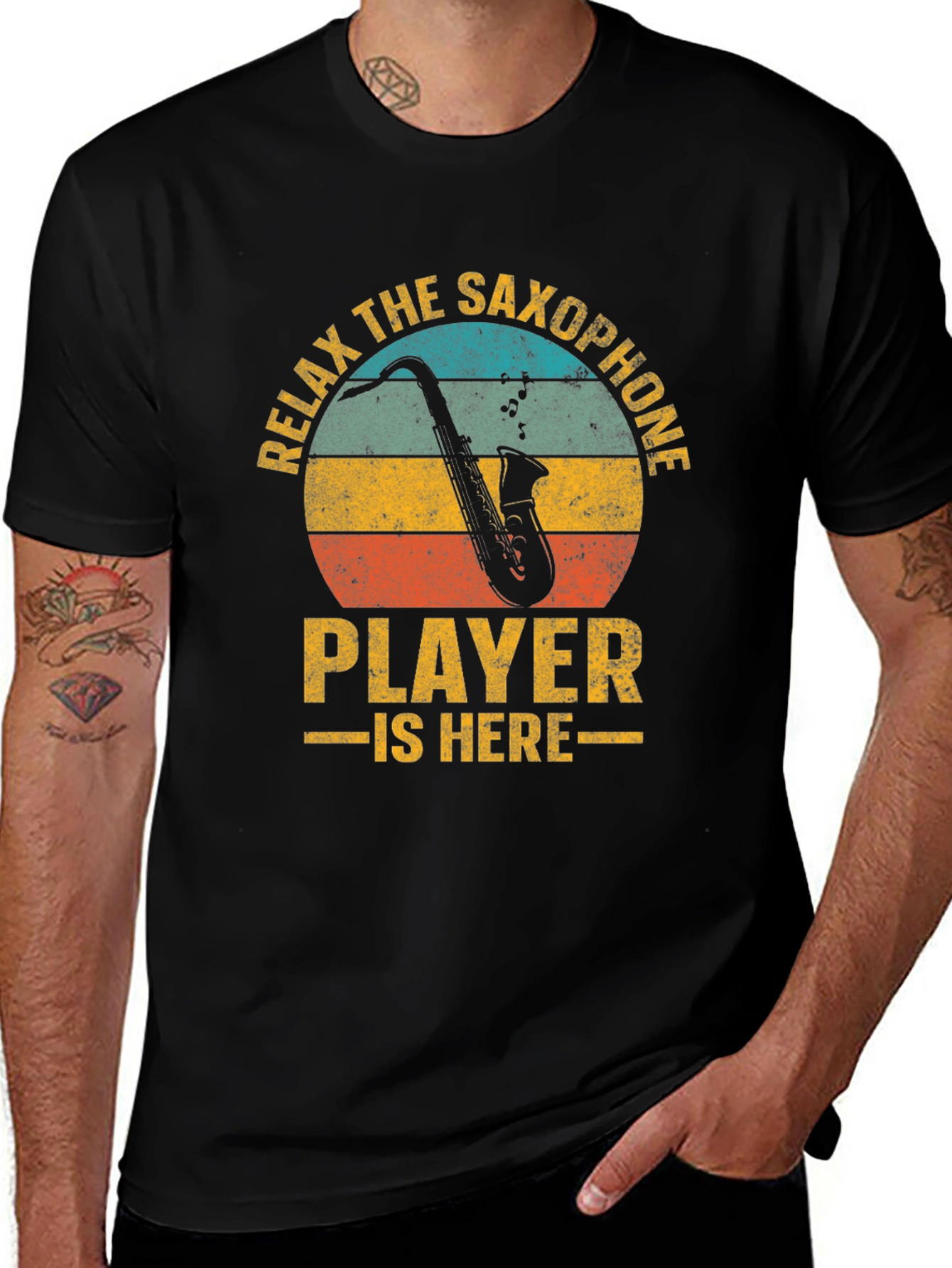 Variant 19 of Relax The Saxophone Player Is Here Graphic T-Shirt