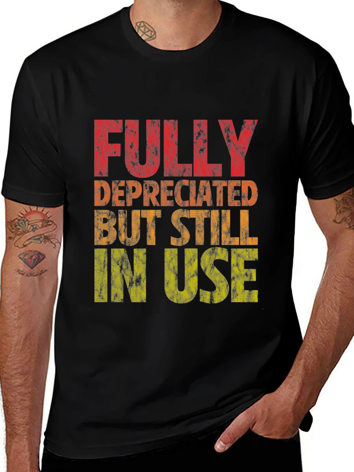 Black Fully Deprecated But Still In Use Graphic Tee main image