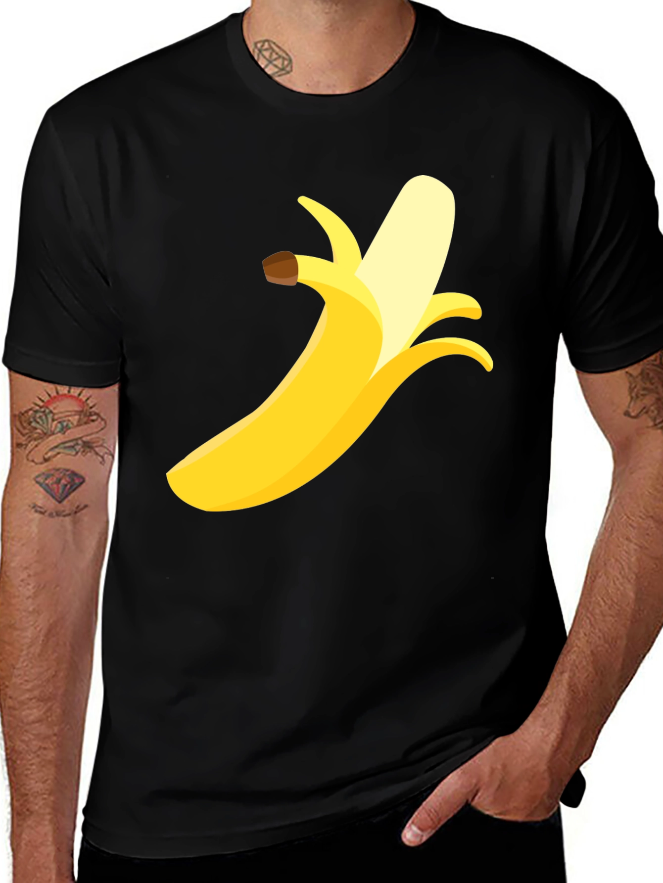 Variant 14 of Banana Graphic Tee - Fun & Unique Black T-Shirt