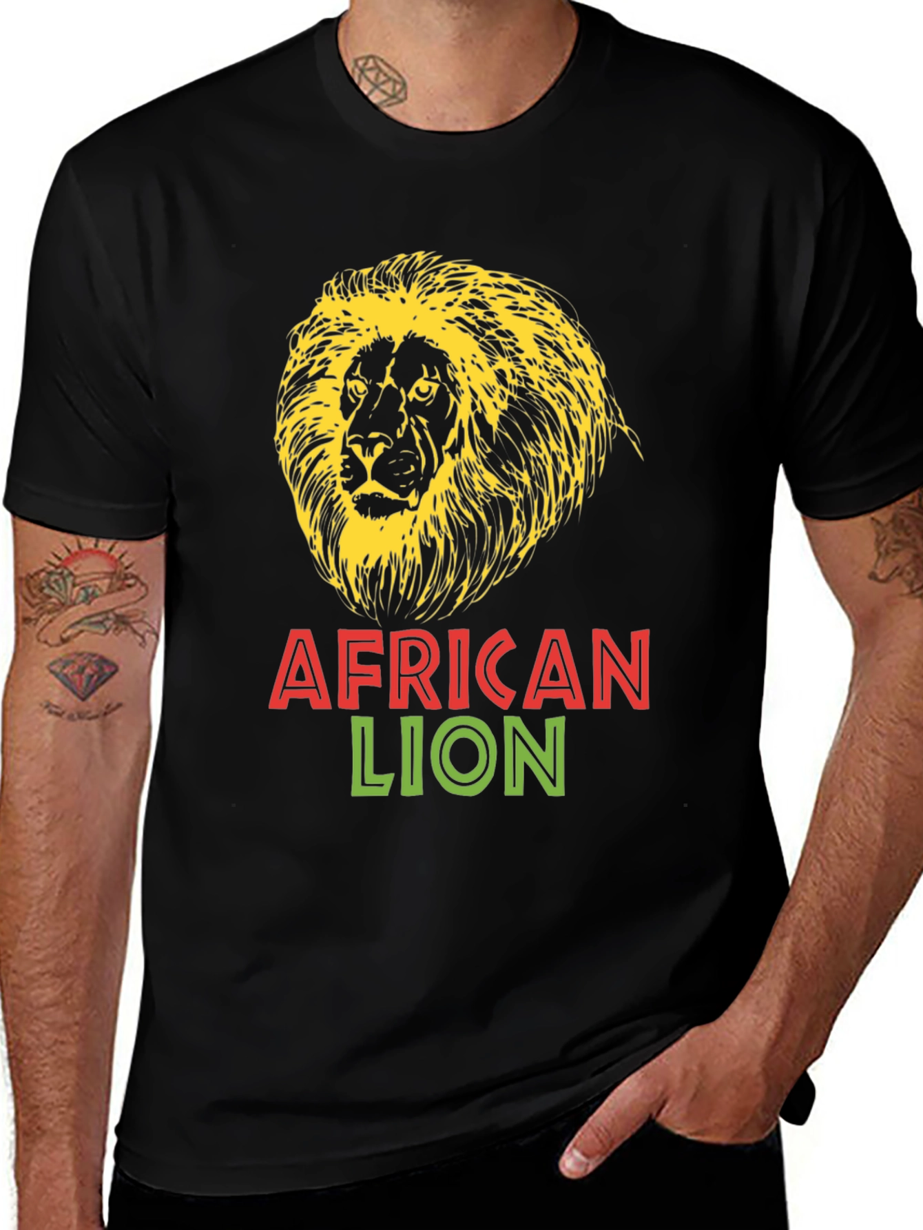 Variant 29 of African Lion Graphic Tee - Bold Black T-Shirt