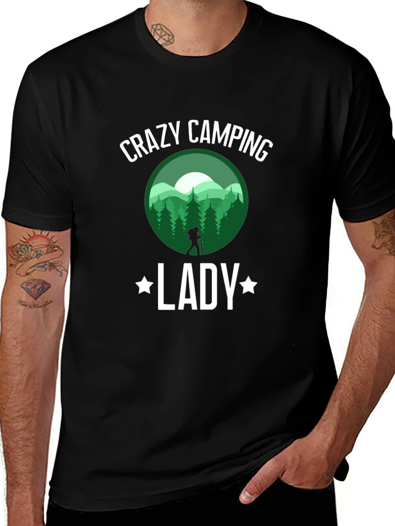 Variant 20 of Crazy Camping Lady T-Shirt