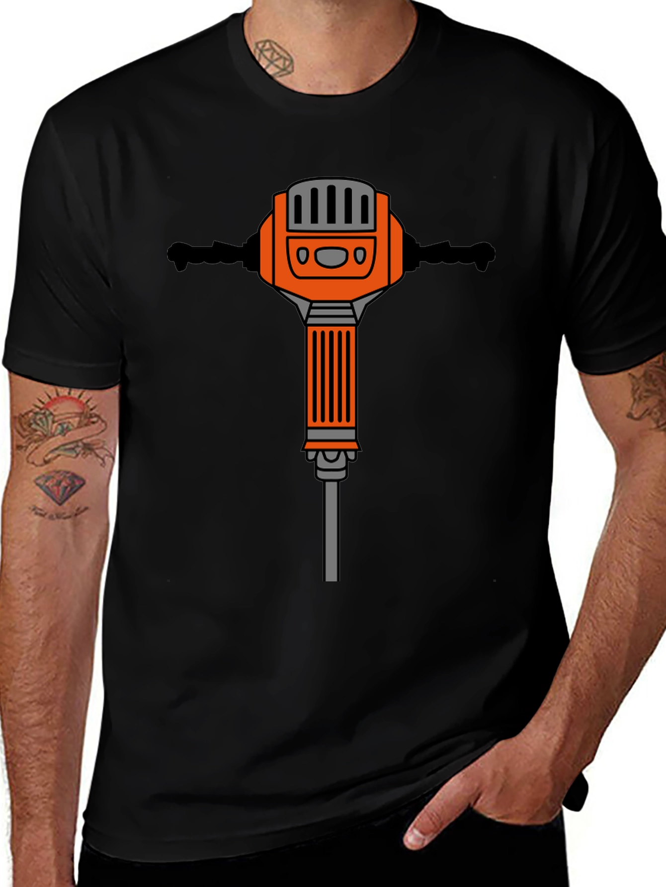 Variant 21 of Black T-Shirt with Jackhammer Graphic
