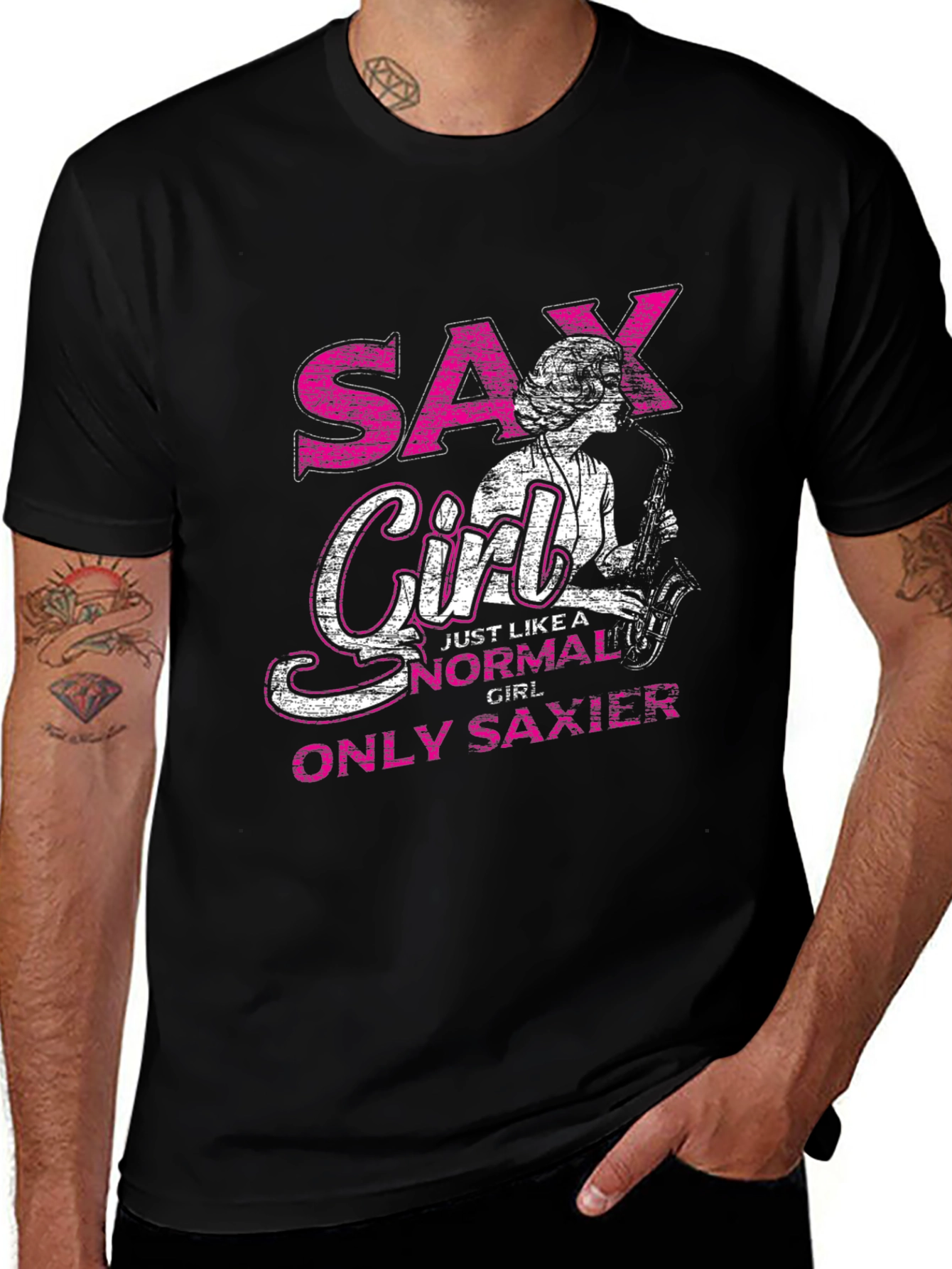 Variant 5 of Sax Girl Graphic Tee -  Music Lover T-Shirt