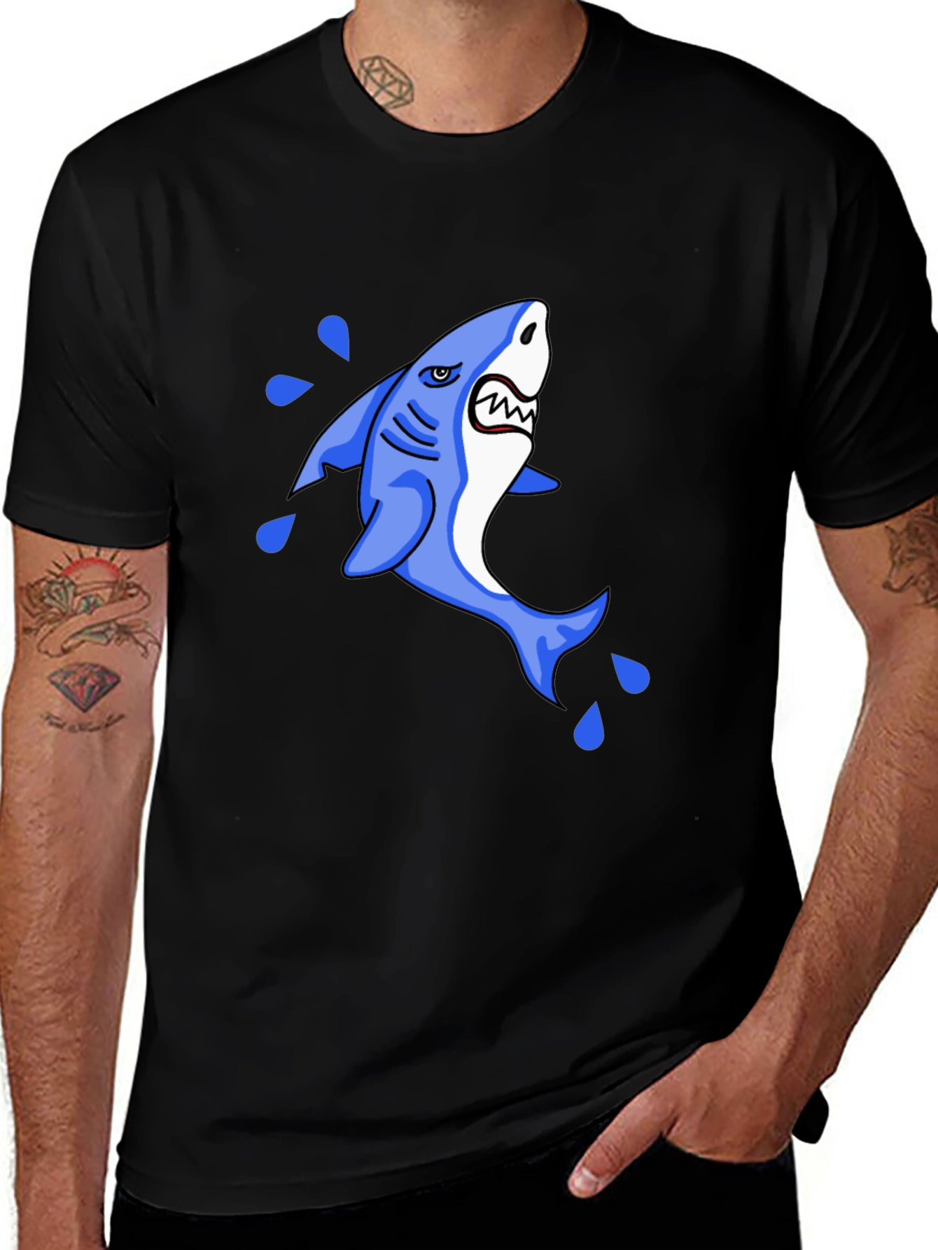 Variant 12 of Shark Graphic Black T-Shirt