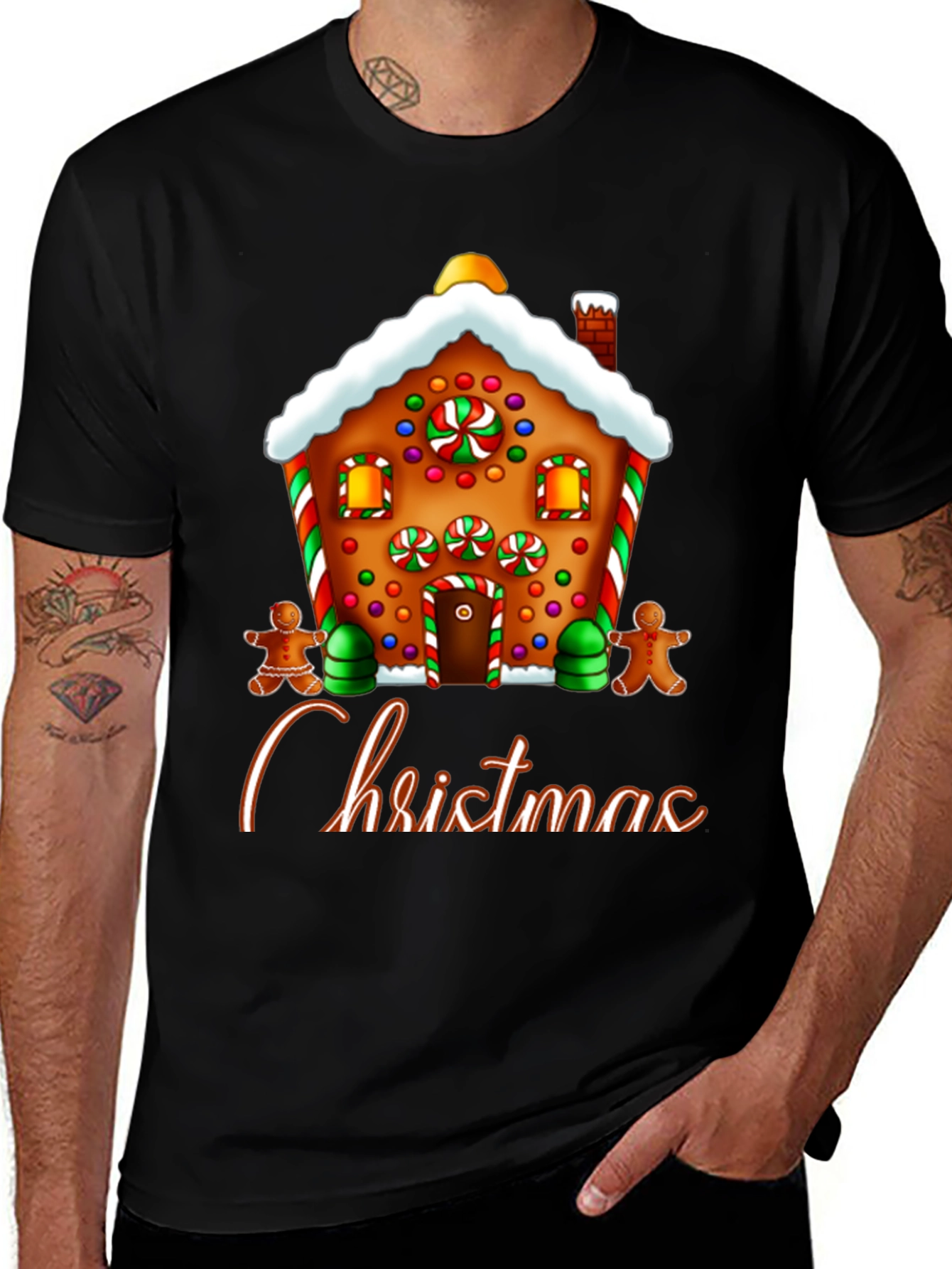 Festive Gingerbread House Christmas T-Shirt
