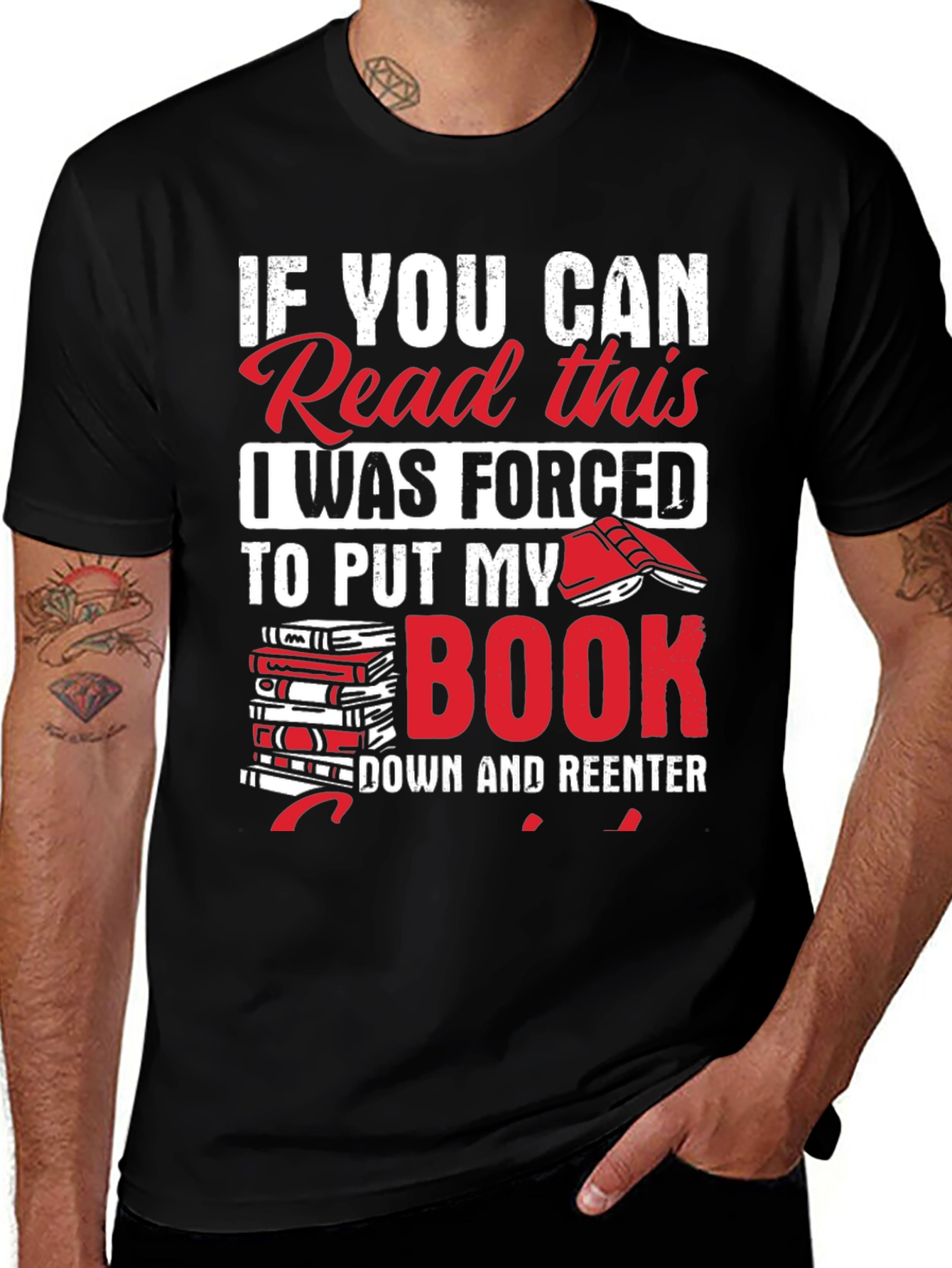 Variant 24 of Funny Book Lover T-Shirt - If You Can Read This!