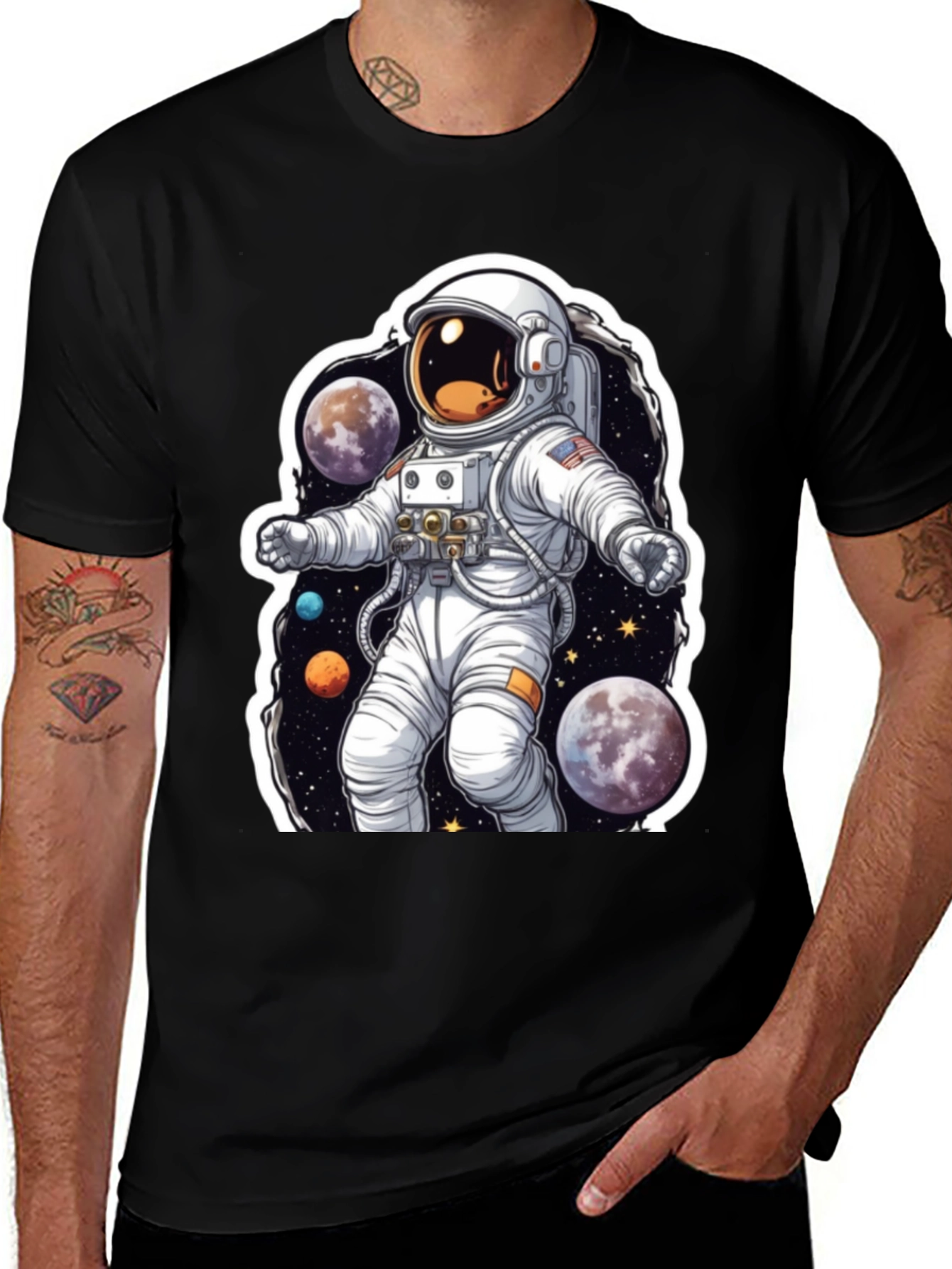 Variant 25 of Astronaut Galaxy Graphic Tee - Cosmic Style