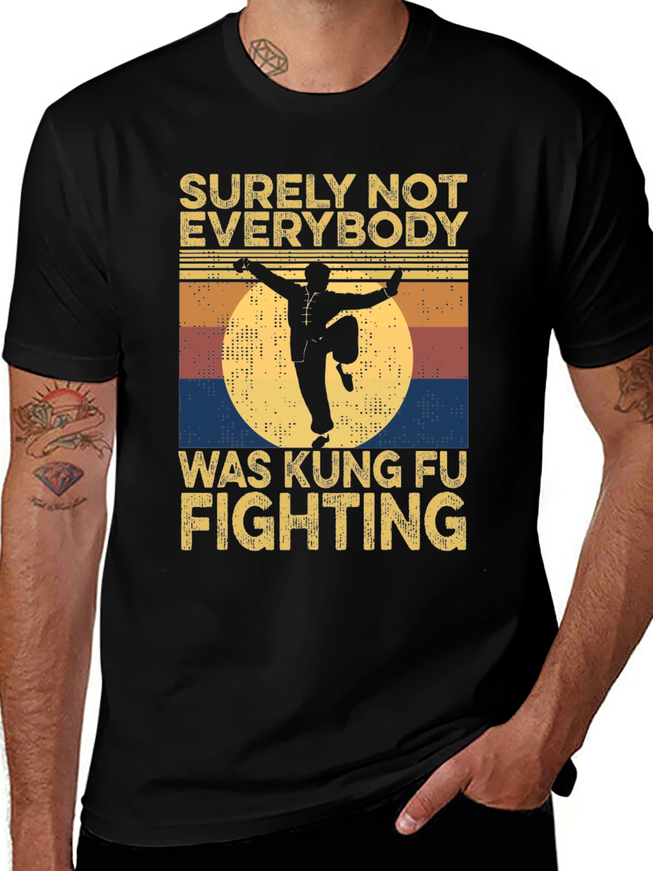 Variant 22 of Kung Fu Fighting Retro Graphic T-Shirt