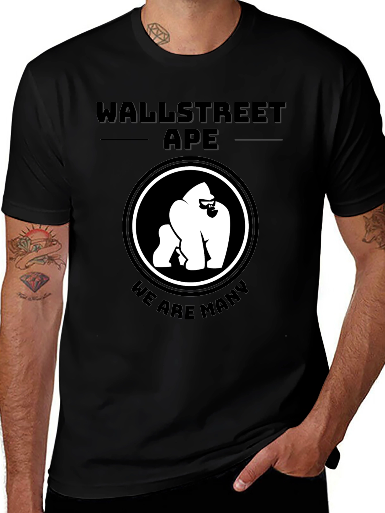 WallStreetApe Black T-Shirt - We Are Many