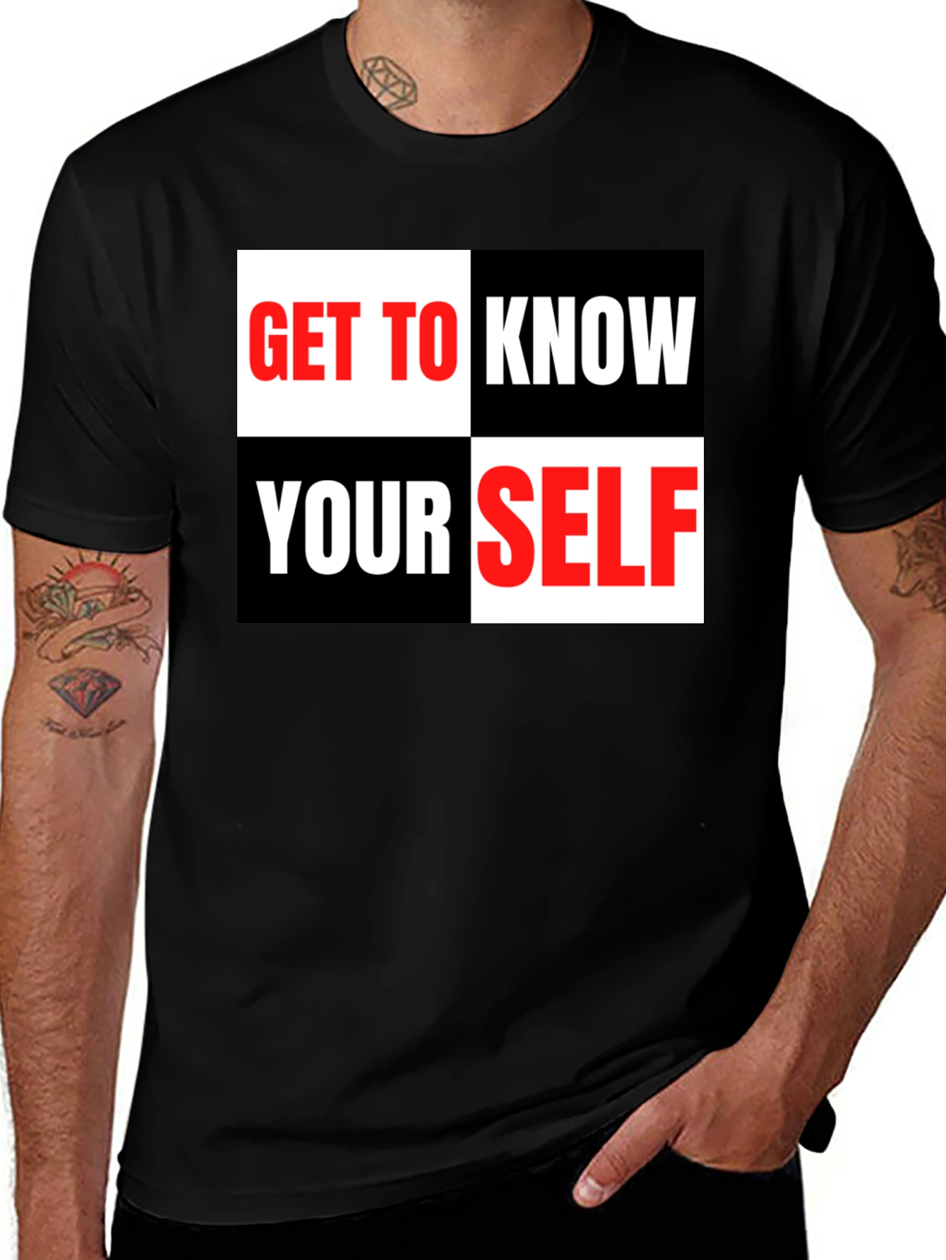 Variant 9 of Get to Know Yourself Graphic Tee - Black