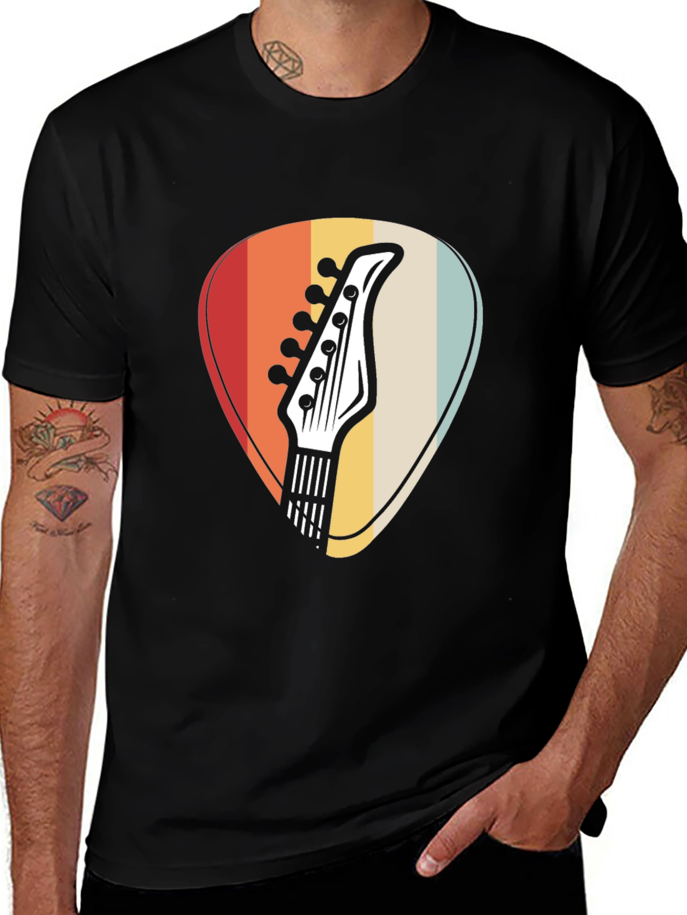 Variant 11 of Retro Guitar Pick Graphic Tee - Vintage Music Lover Shirt
