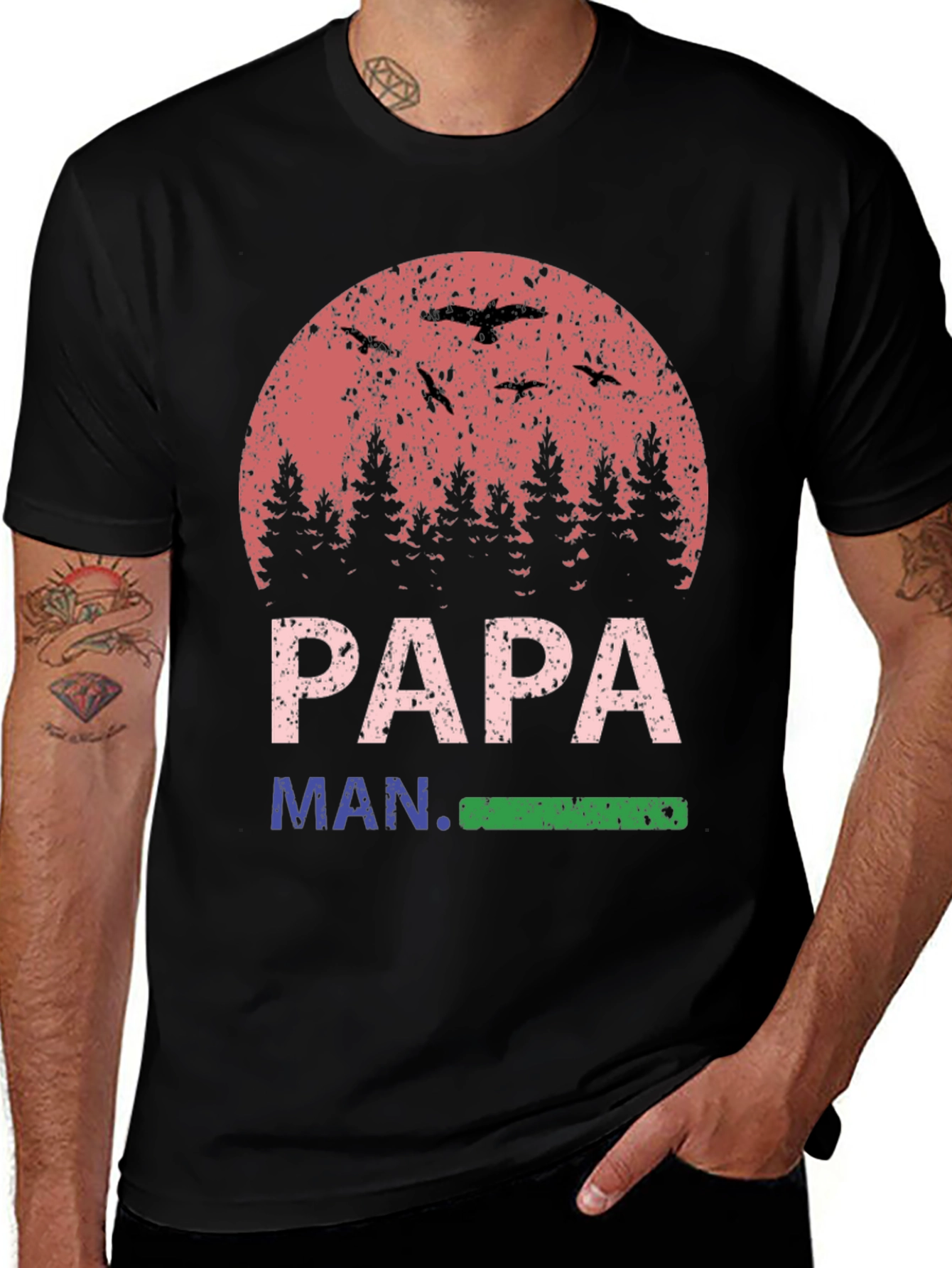 Variant 30 of Papa Man Graphic Tee - Nature Lover's Shirt