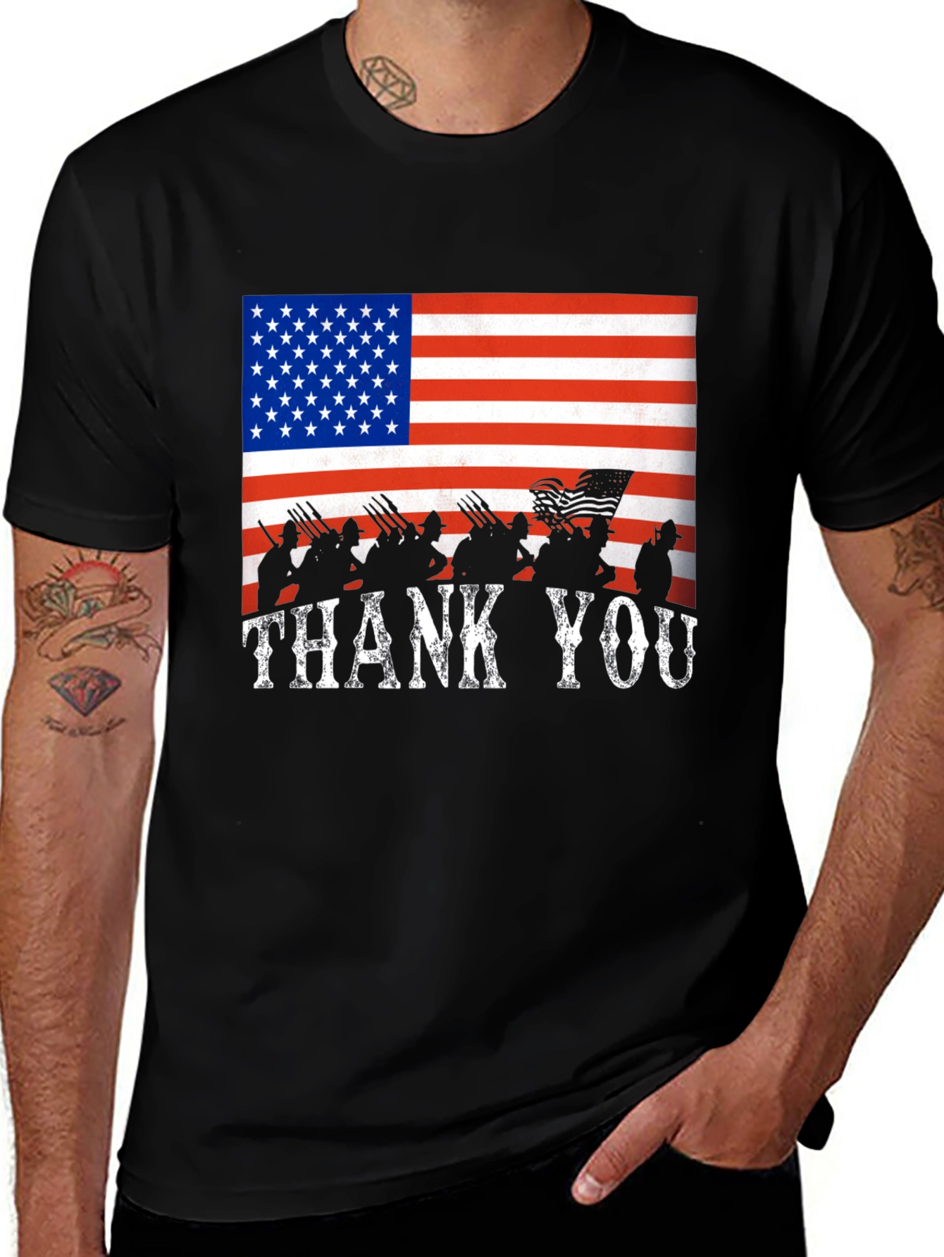 American Flag Thank You T-Shirt