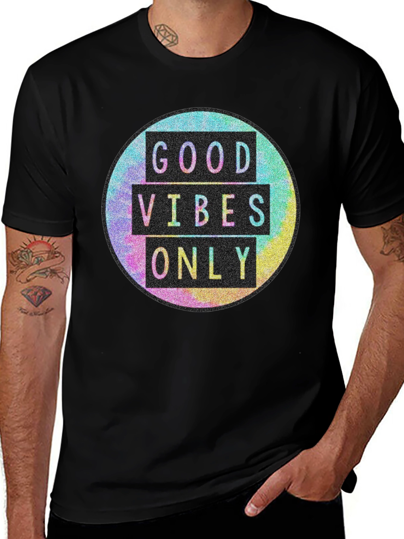Variant 19 of Good Vibes Only Graphic Tee - Trendy Casual Shirt