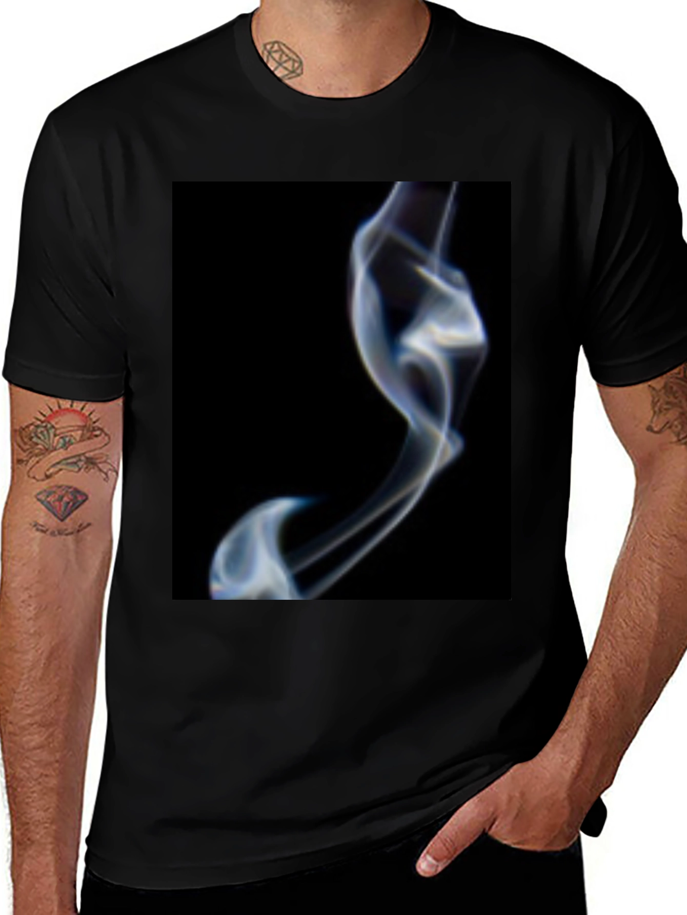 Variant 29 of Smoke Design Black T-Shirt