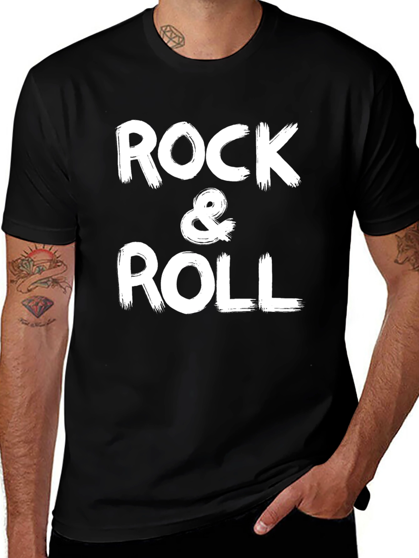 Variant 24 of Rock & Roll Graphic Tee - Classic Black T-Shirt