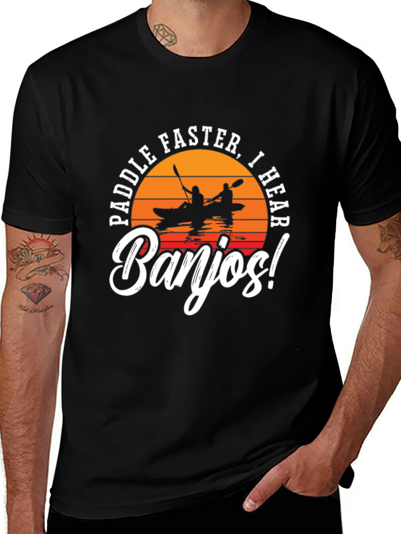 Paddle Faster Banjo Funny T-Shirt