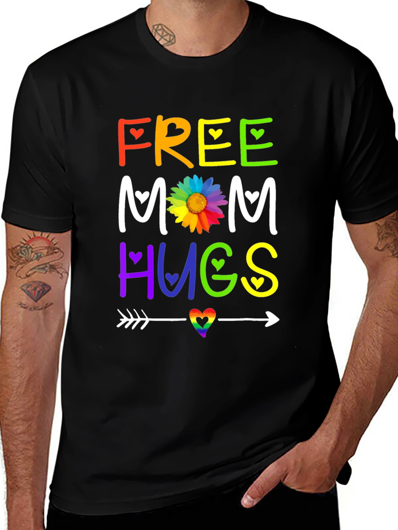 Variant 29 of Free Mom Hugs T-Shirt - Rainbow Pride