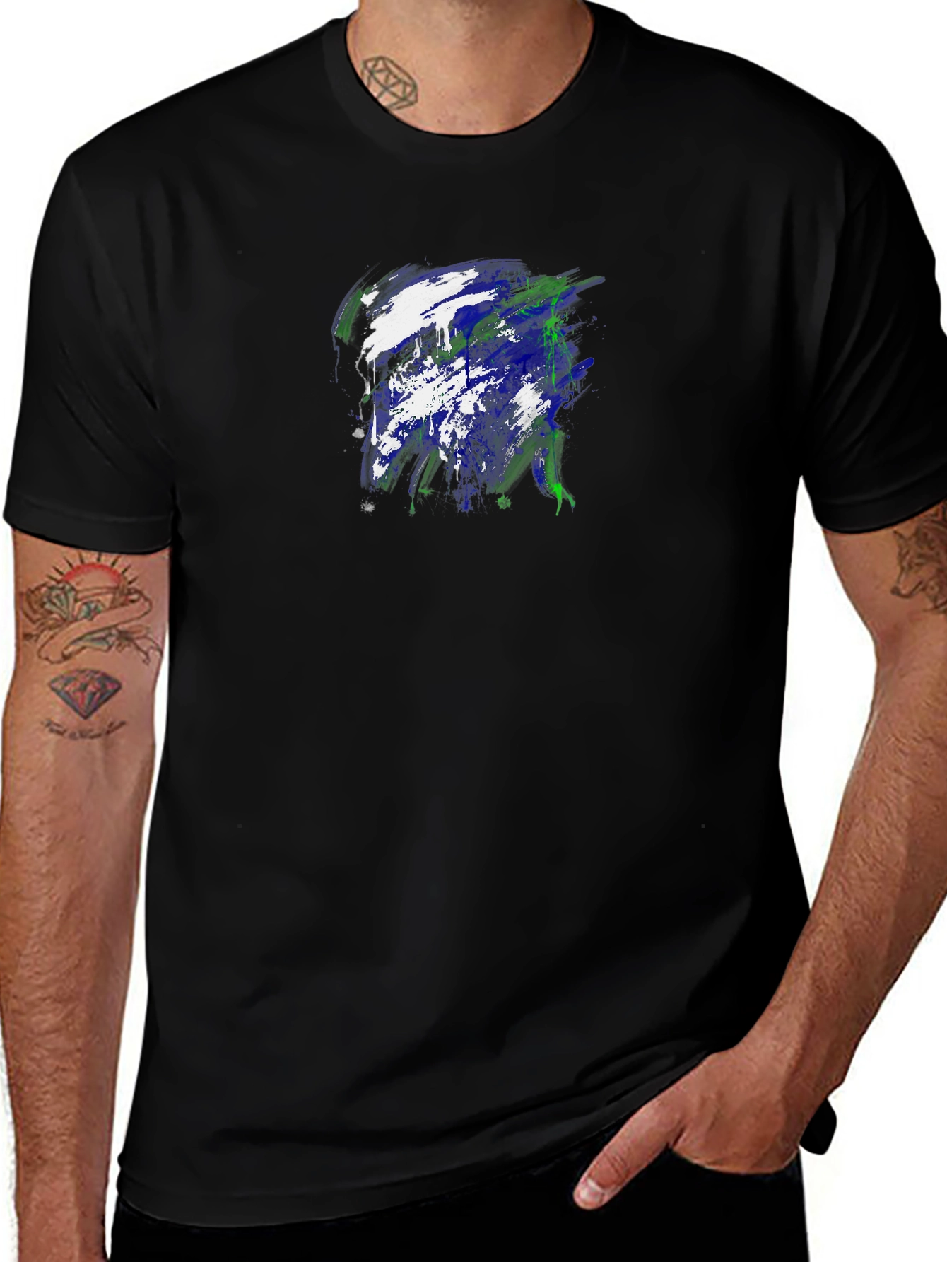 Variant 14 of Abstract Art Graphic Black T-Shirt
