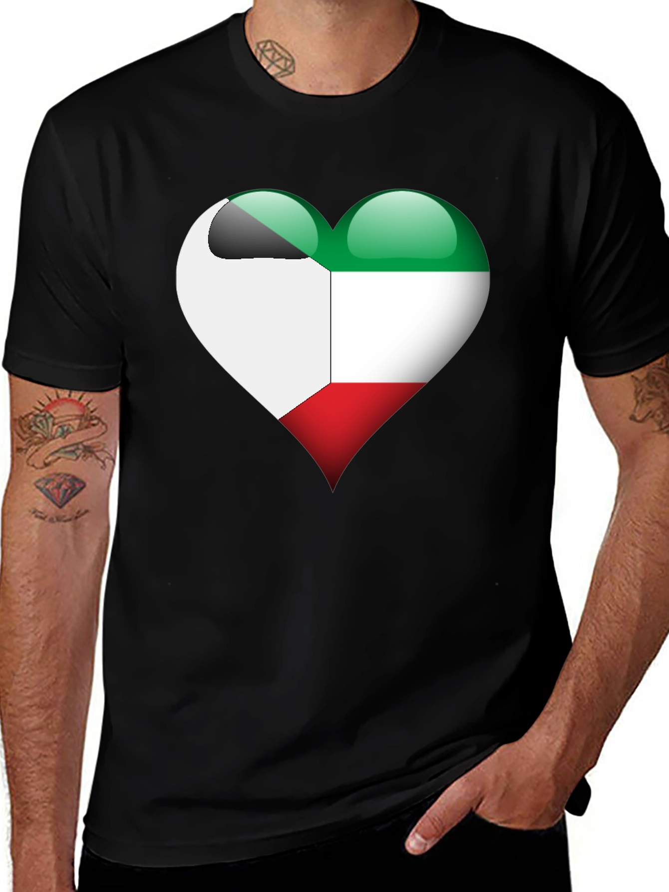Kuwait Flag Heart T-Shirt - Show Your Love!