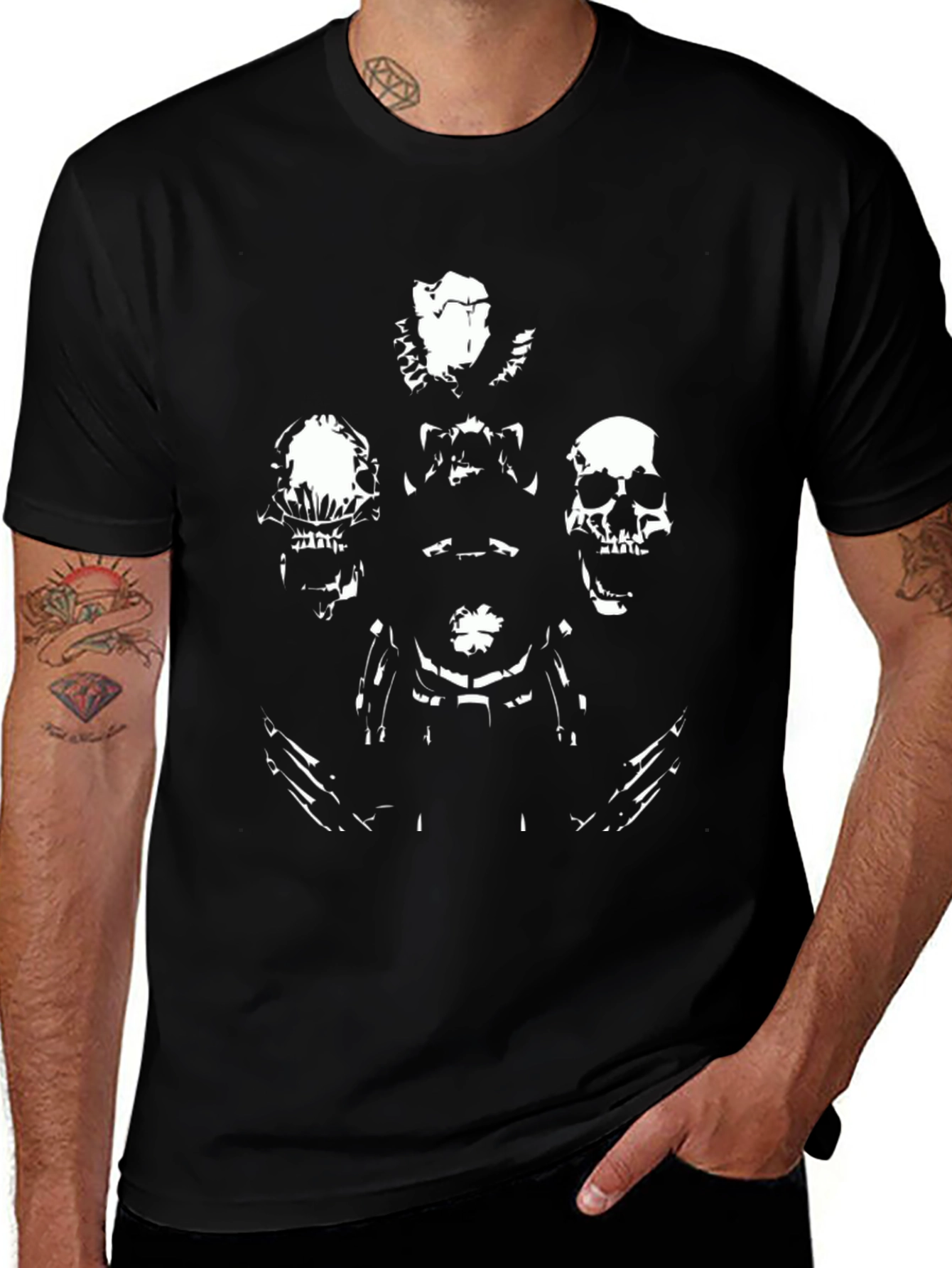Variant 26 of Skulls Graphic Print Men's Black T-Shirt