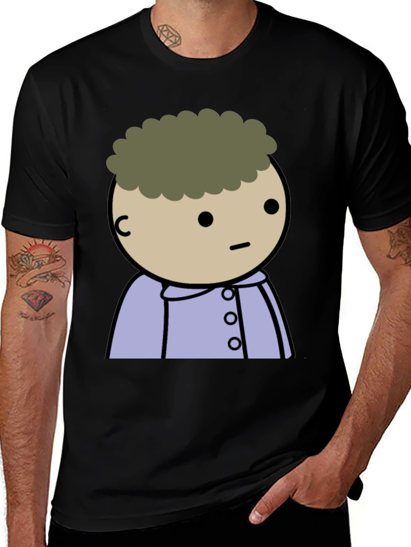 Black Cartoon Character Black T-Shirt main image