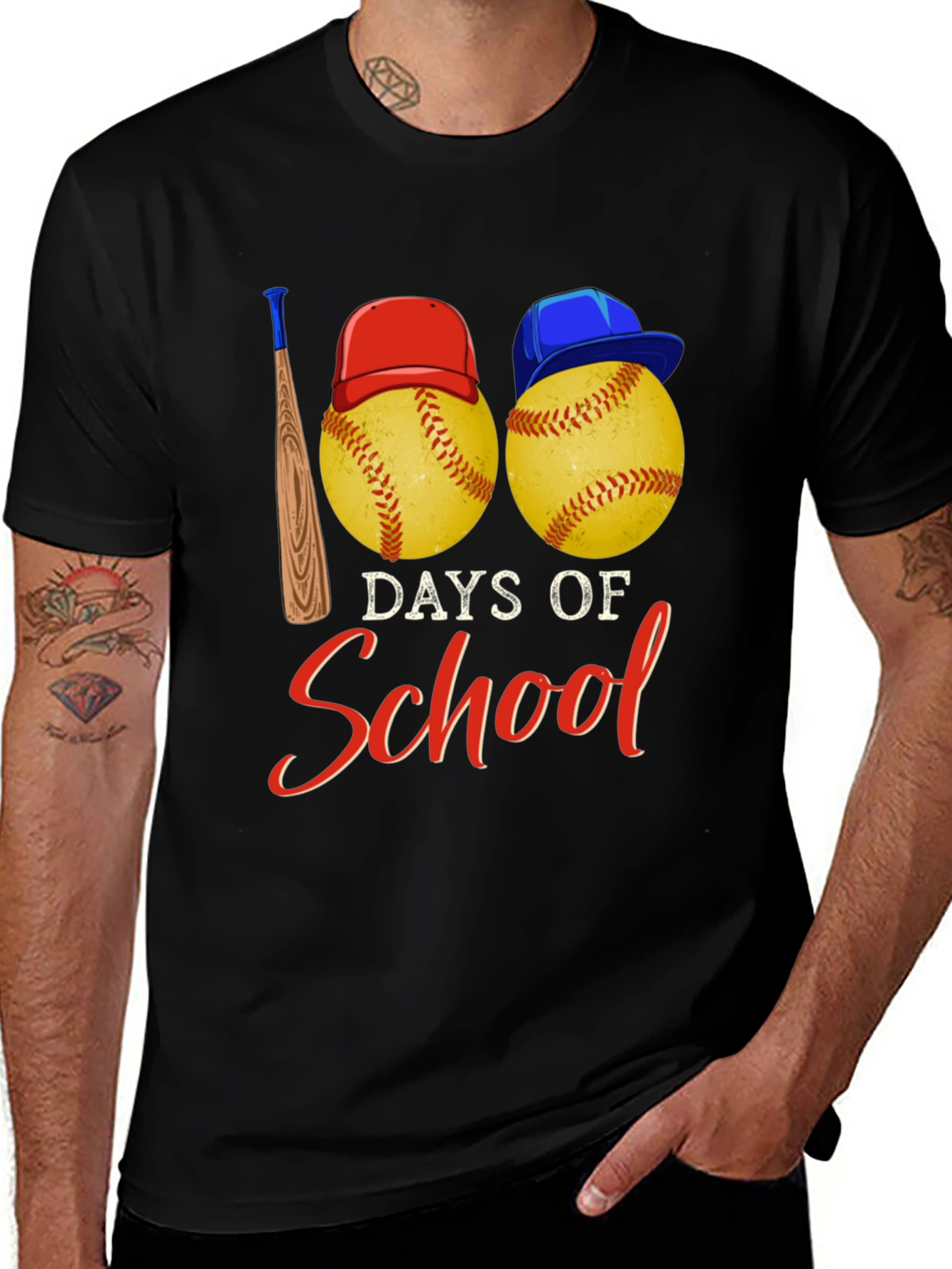 Variant 4 of 100 Days of School Baseball T-Shirt