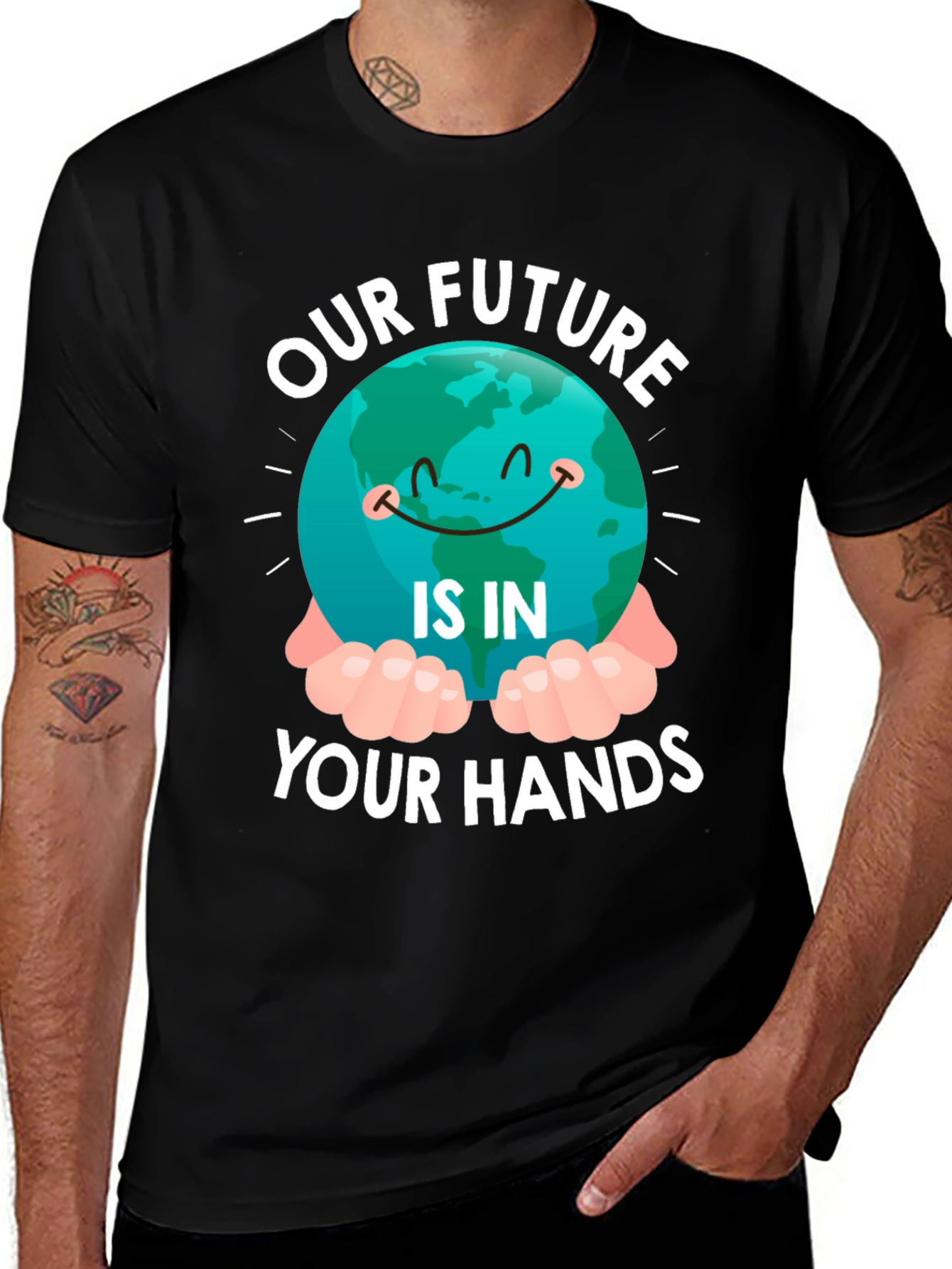Our Future Is In Your Hands Earth Graphic Tee