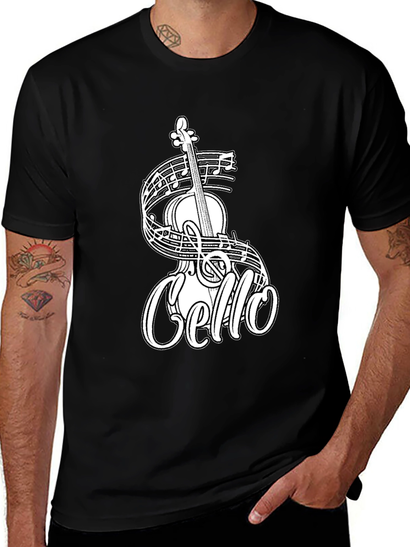 Variant 30 of Cello Music T-Shirt - Graphic Tee for Musicians
