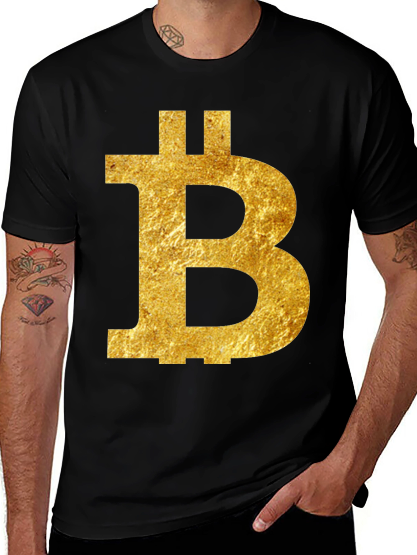 Variant 30 of Bitcoin Golden Logo Graphic T-Shirt