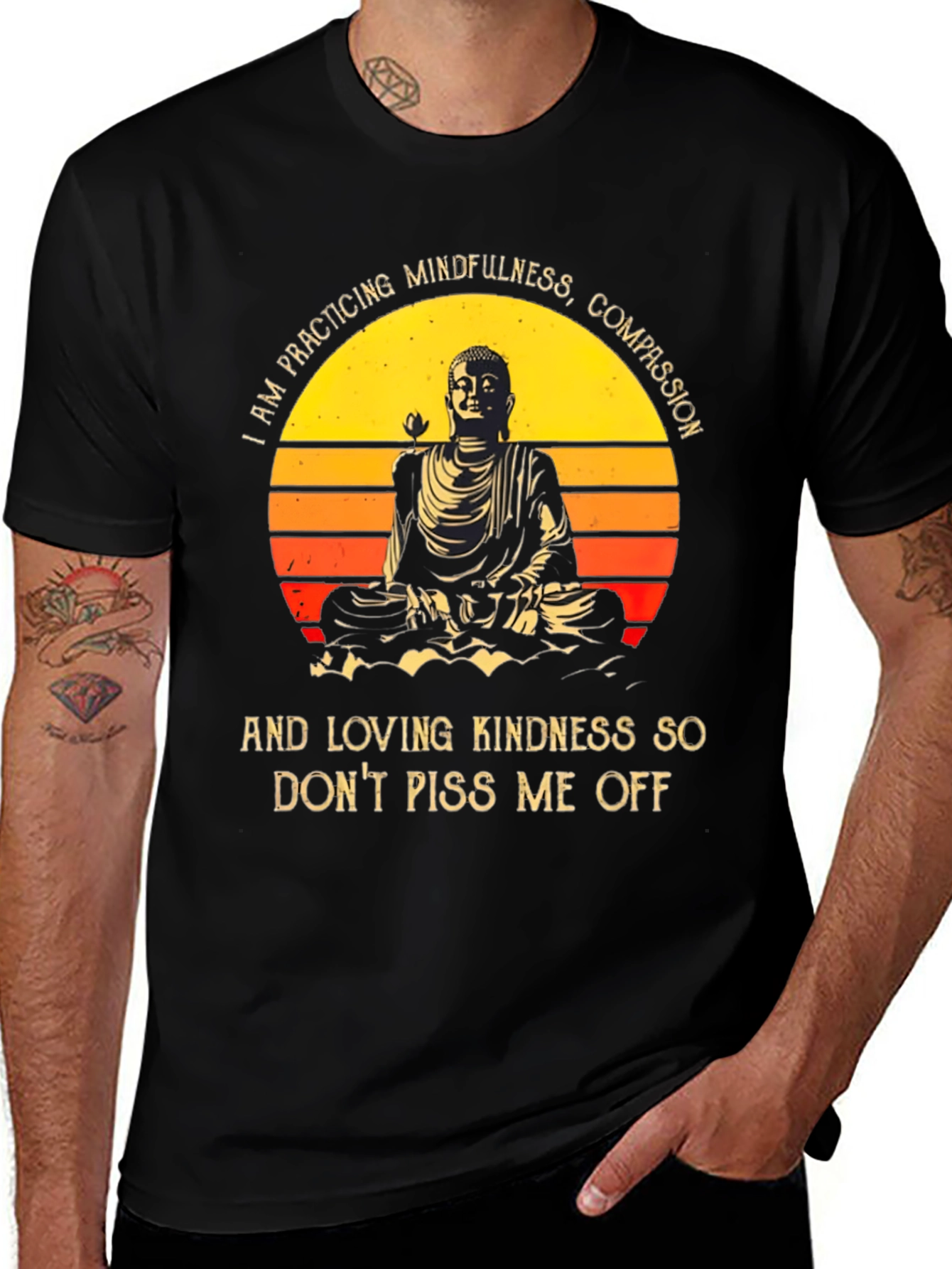 Mindfulness Buddha Graphic T-Shirt