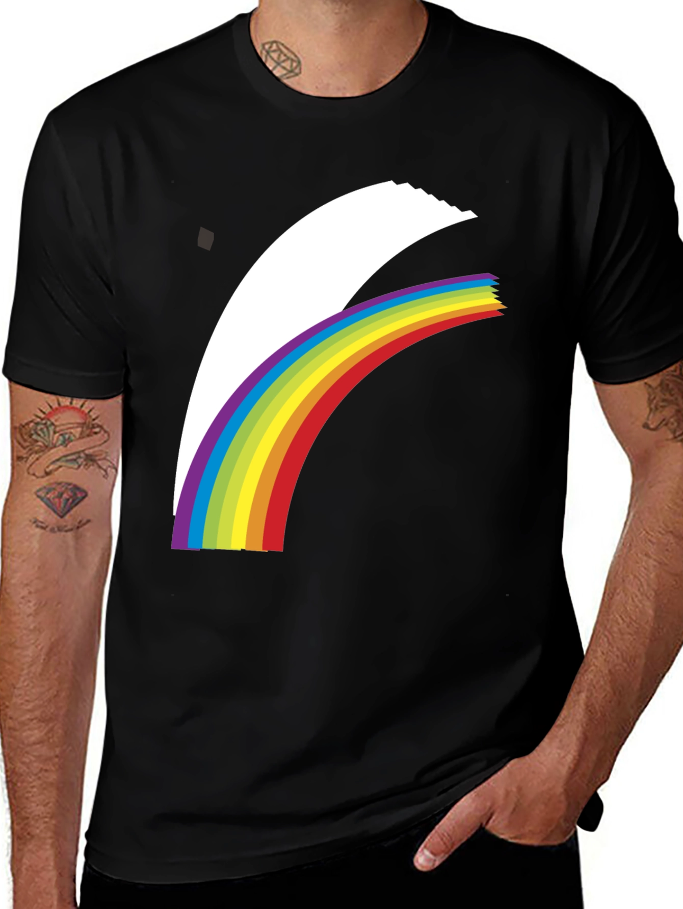 Variant 24 of Rainbow Arch Graphic Black T-Shirt