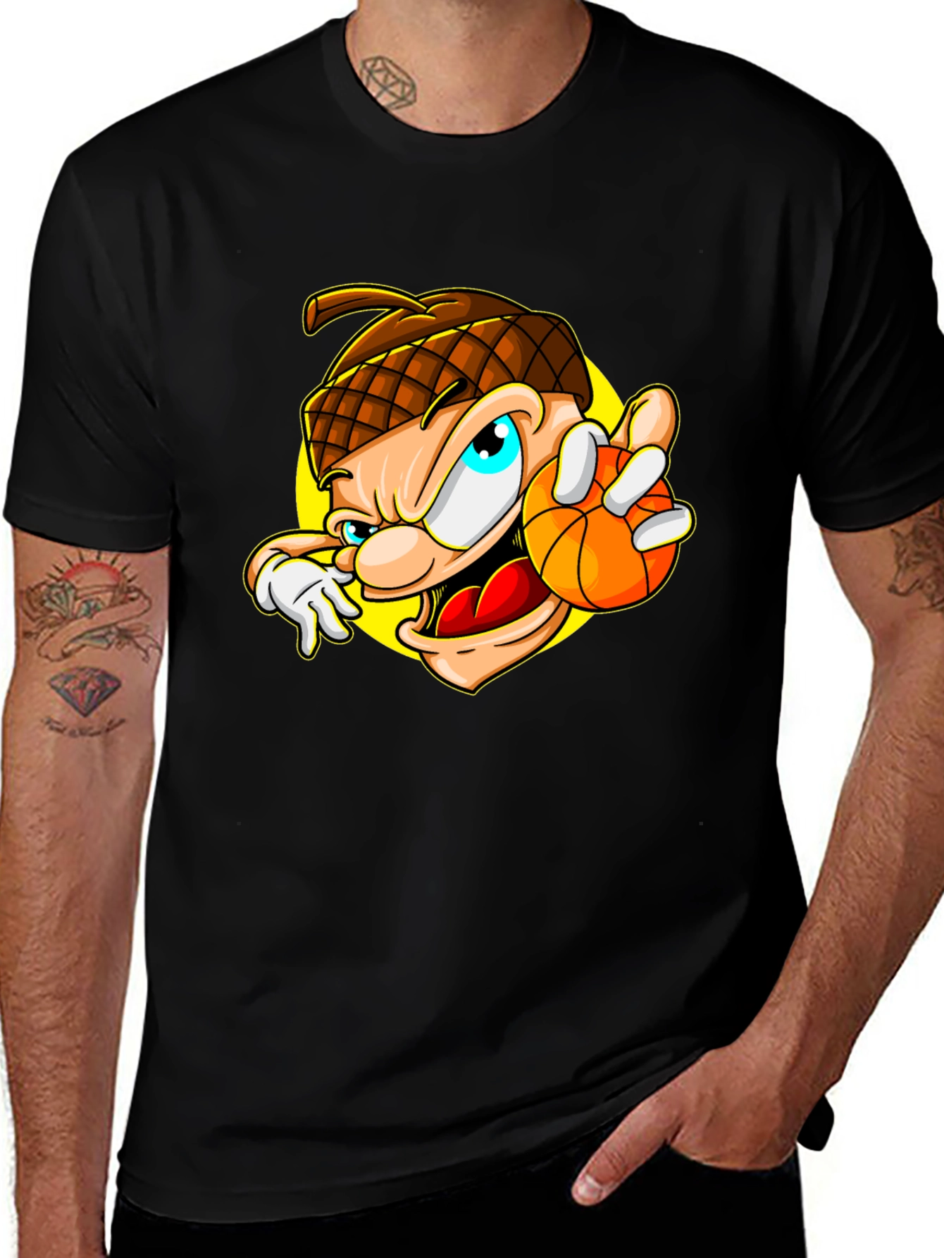 Variant 8 of Cartoon Acorn Basketball T-Shirt