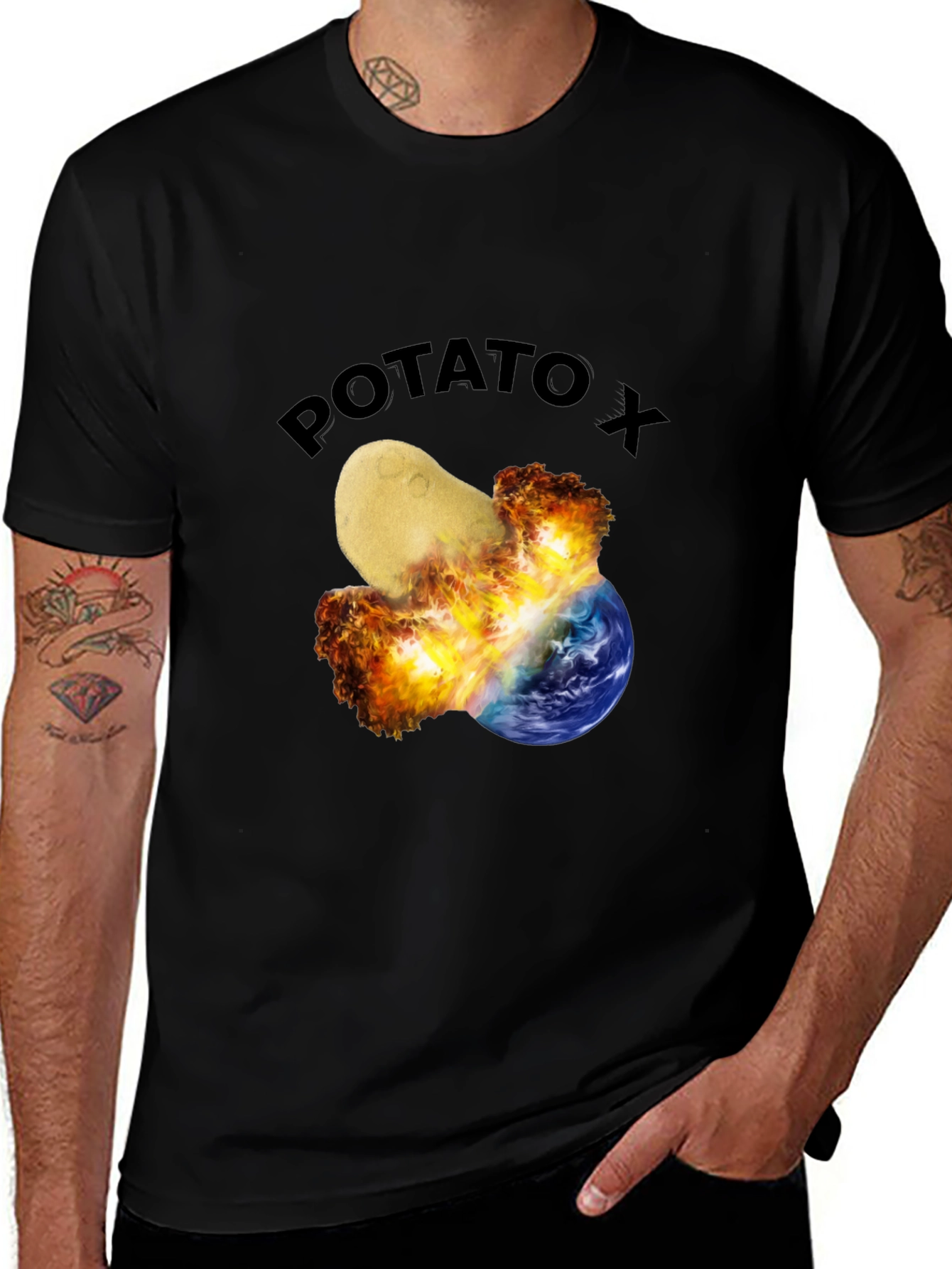 Variant 23 of Potato X T-Shirt - Earth Impact Design