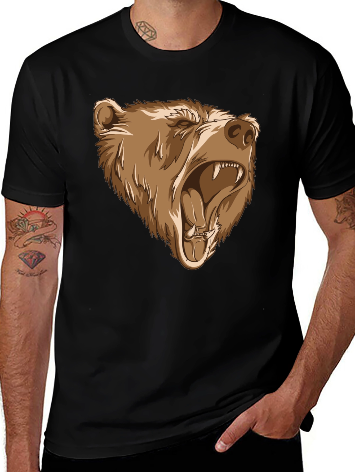 Variant 11 of Bear Graphic Tee - Black