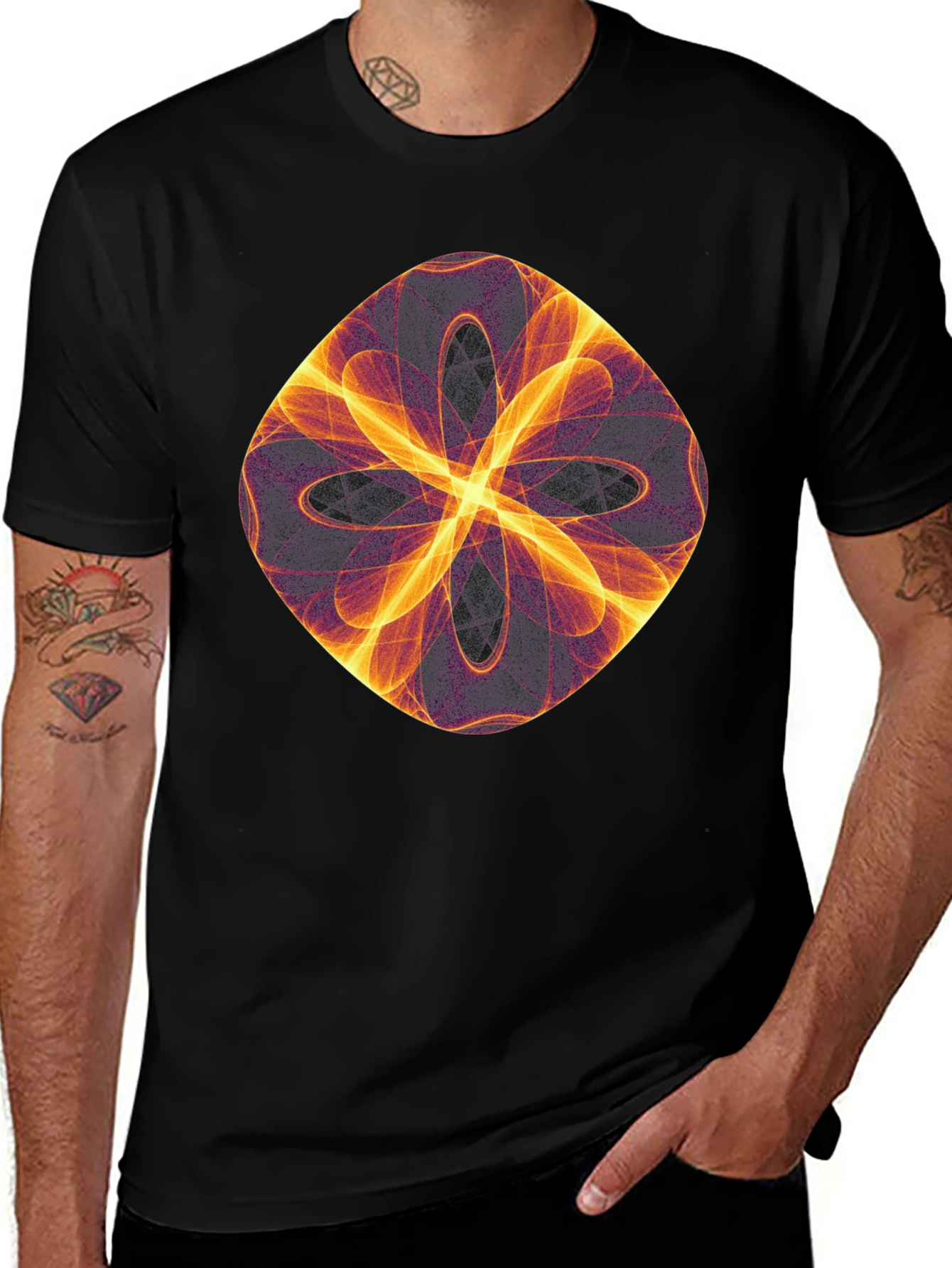 Variant 23 of Abstract Flame Graphic Black T-Shirt